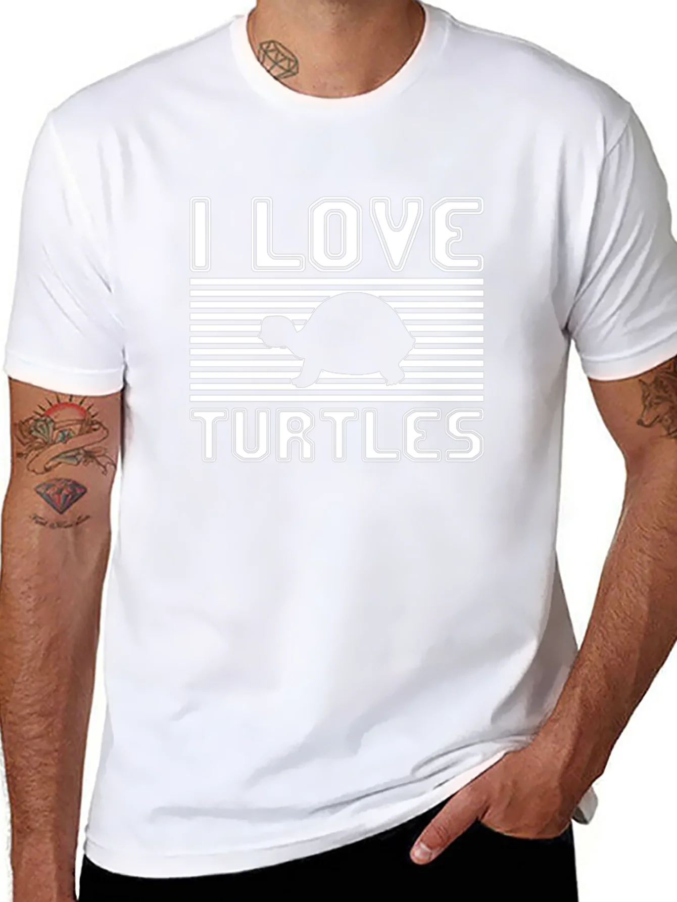 Rebbecca I Love Turtles Graphic T-Shirt Black Cotton Tee