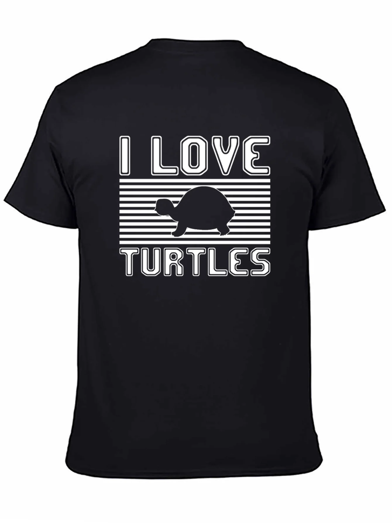 Rebbecca I Love Turtles Graphic T-Shirt Black Cotton Tee