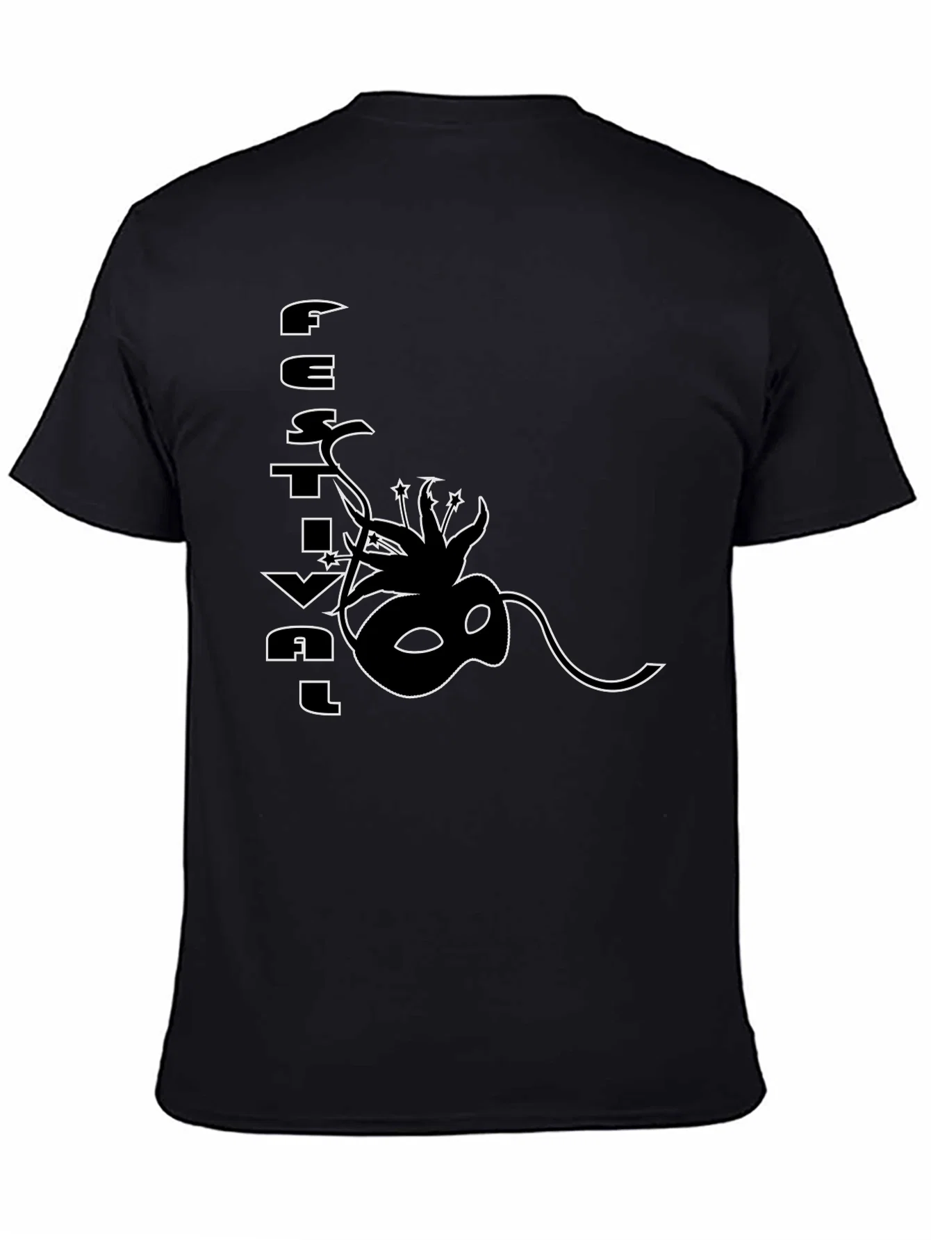 Rebbecca Festival Mask Graphic Black T-Shirt