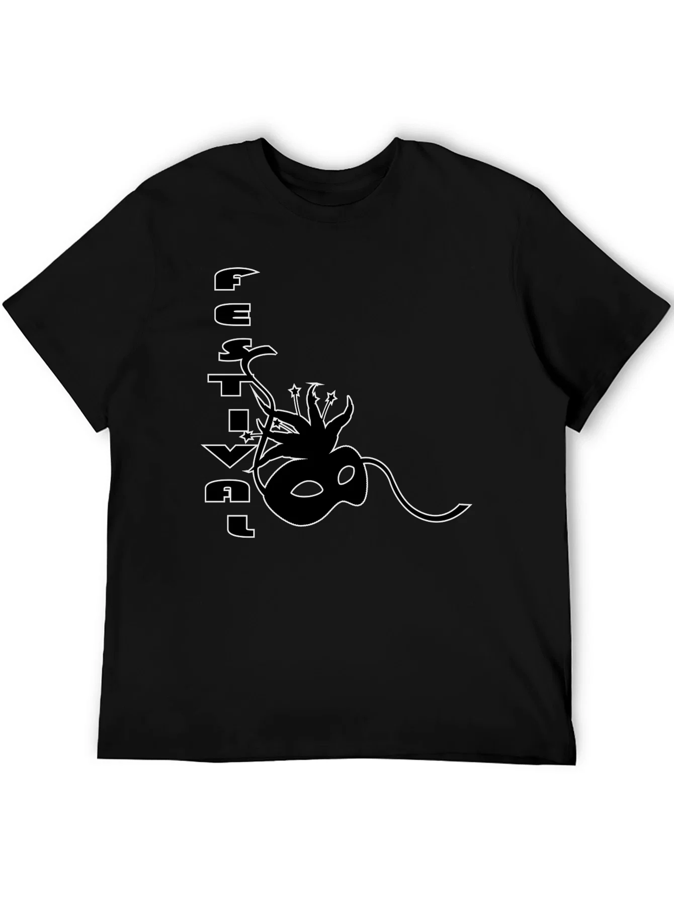 Rebbecca Festival Mask Graphic Black T-Shirt