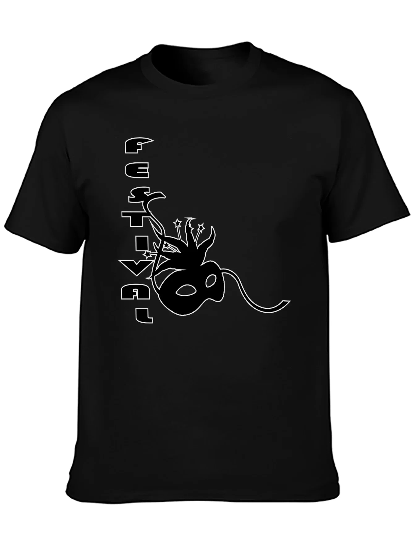 Rebbecca Festival Mask Graphic Black T-Shirt