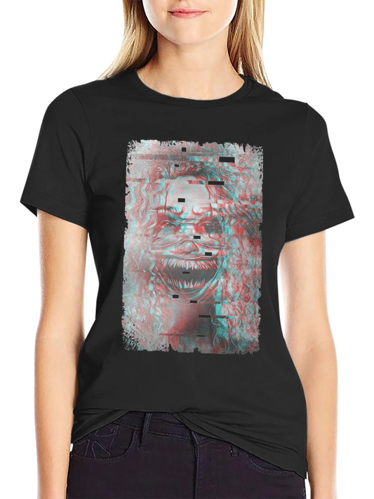 Rebbecca Glitch Monster Graphic Tee - Black Cotton T-Shirt