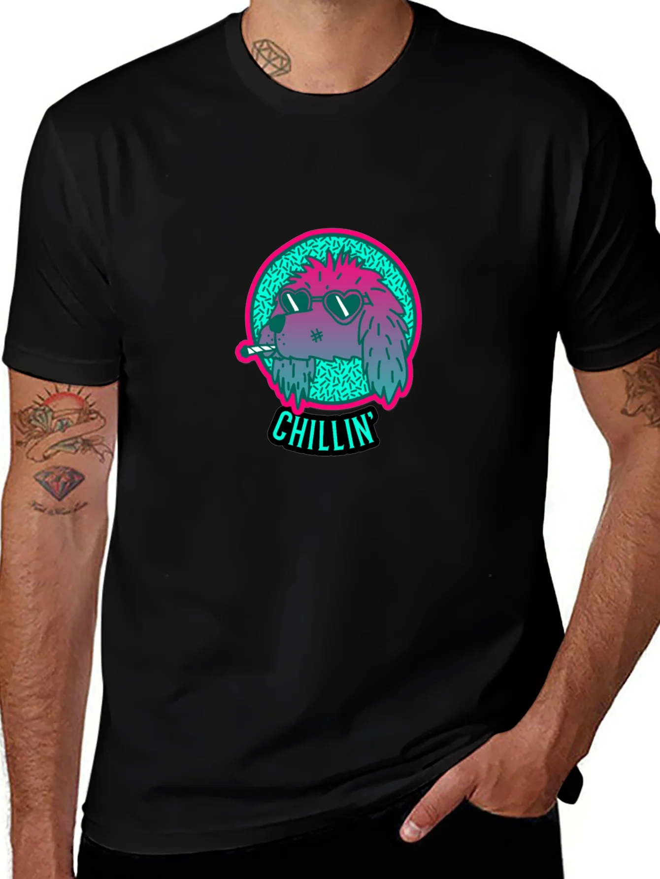 Rebbecca Chillin Dog Graphic Tee - Cool Casual Style