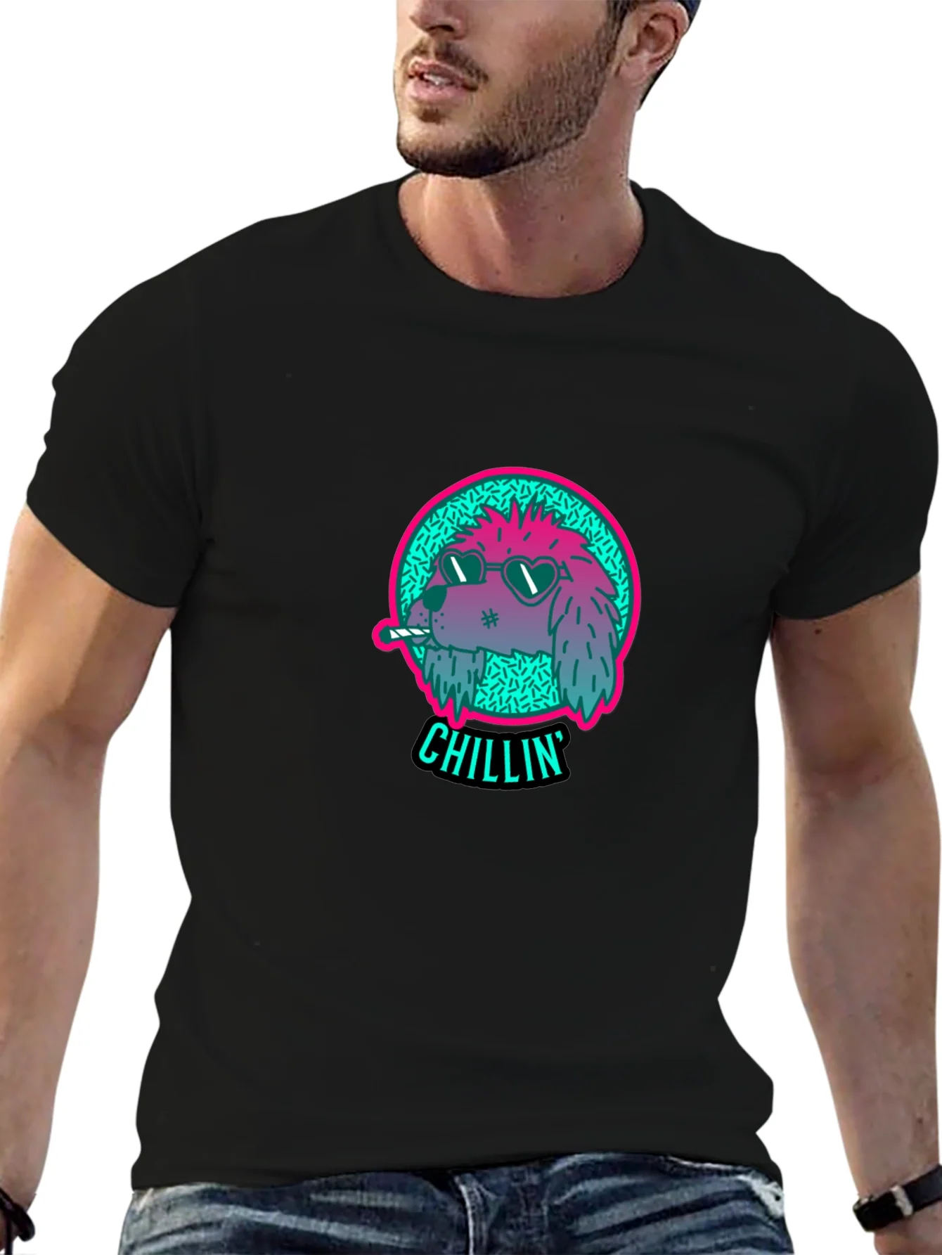 Rebbecca Chillin Dog Graphic Tee - Cool Casual Style