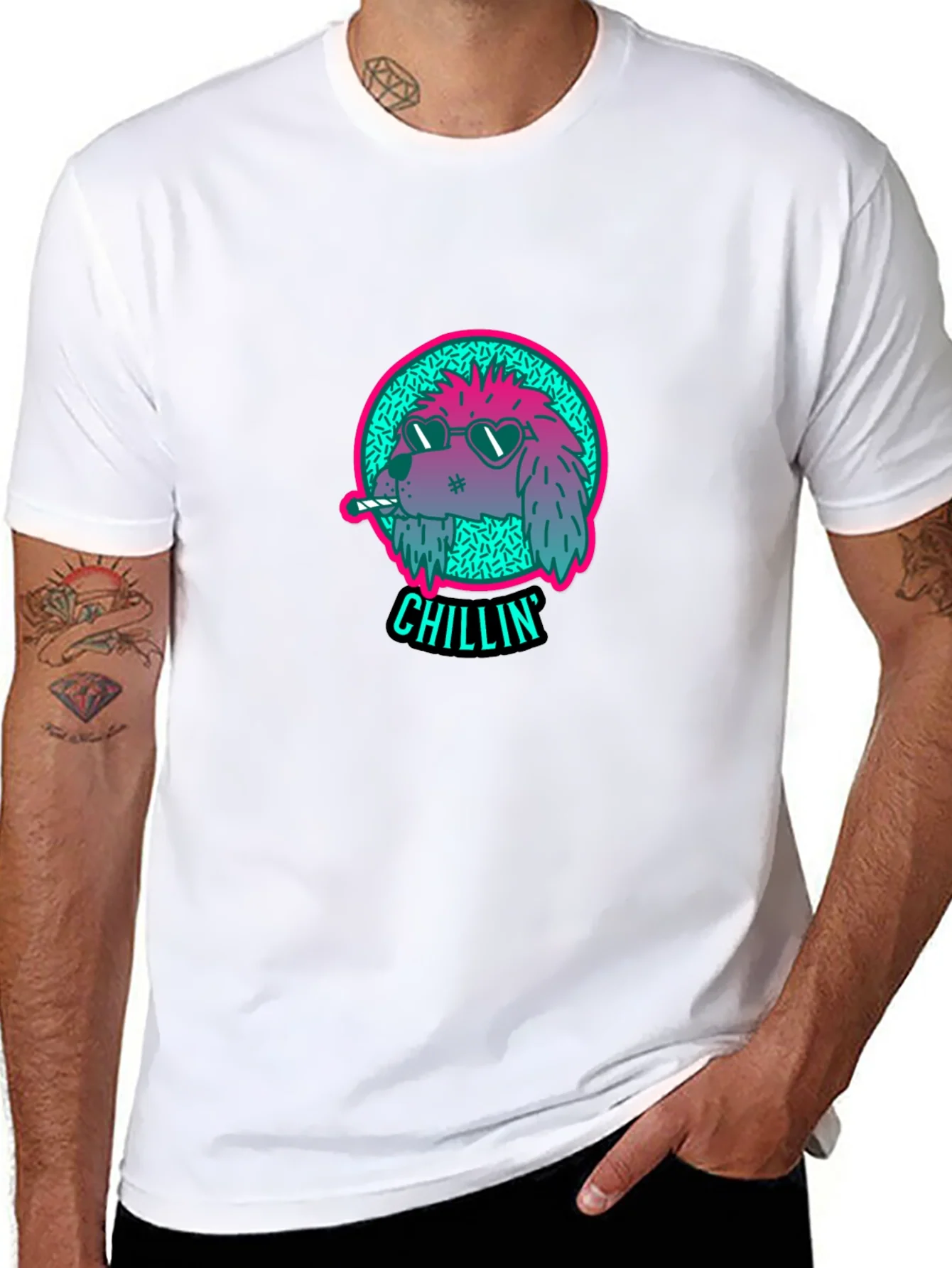 Rebbecca Chillin Dog Graphic Tee - Cool Casual Style