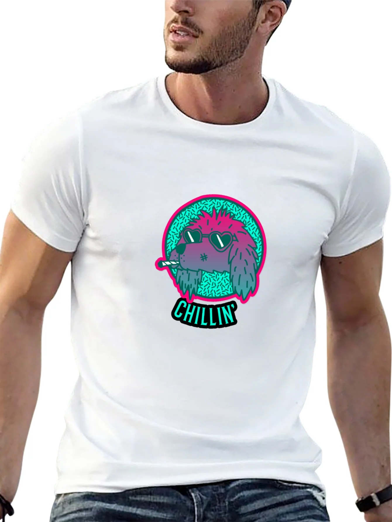 Rebbecca Chillin Dog Graphic Tee - Cool Casual Style