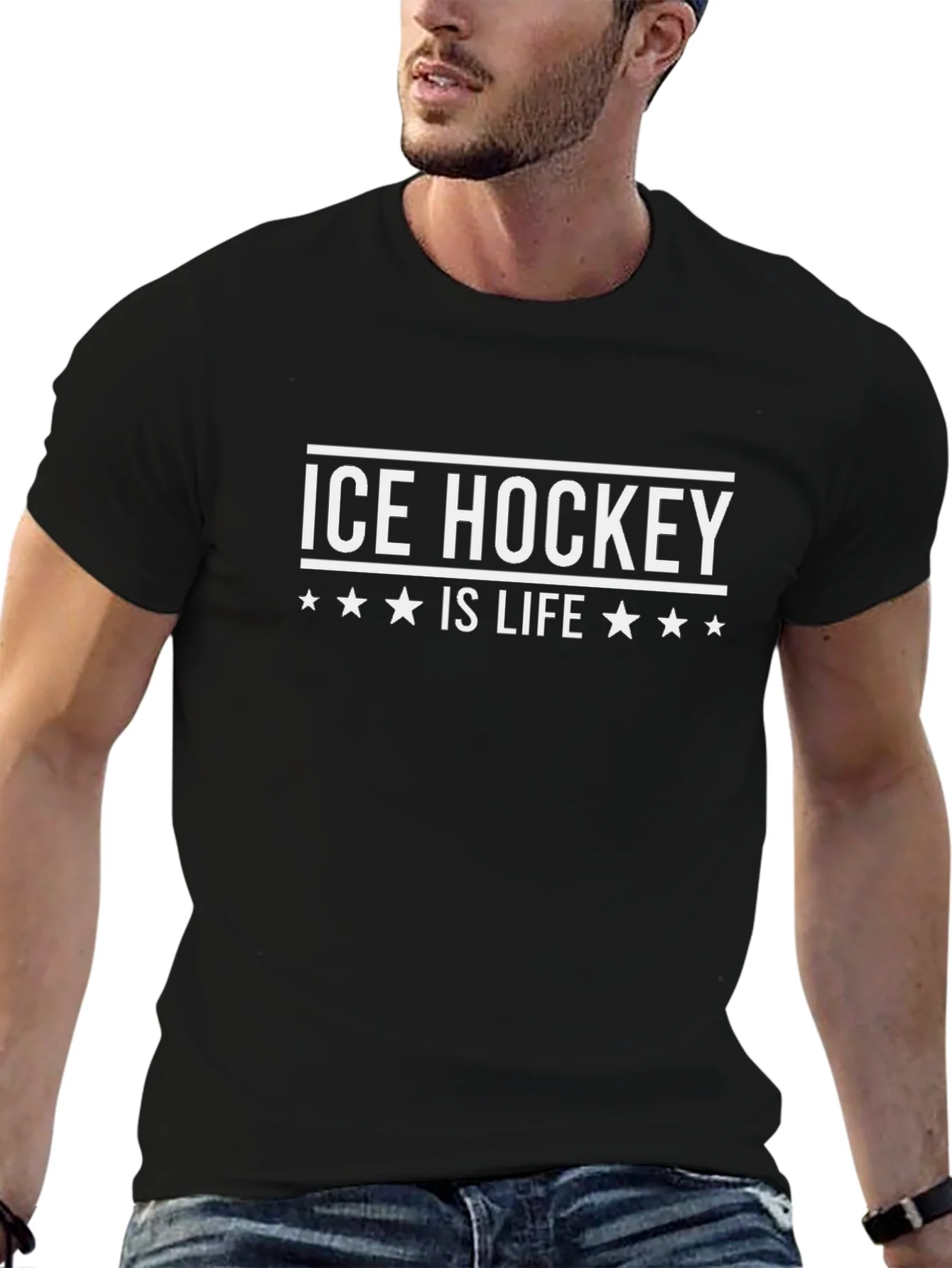 Camiseta Negra: Hockey sobre Hielo es Vida