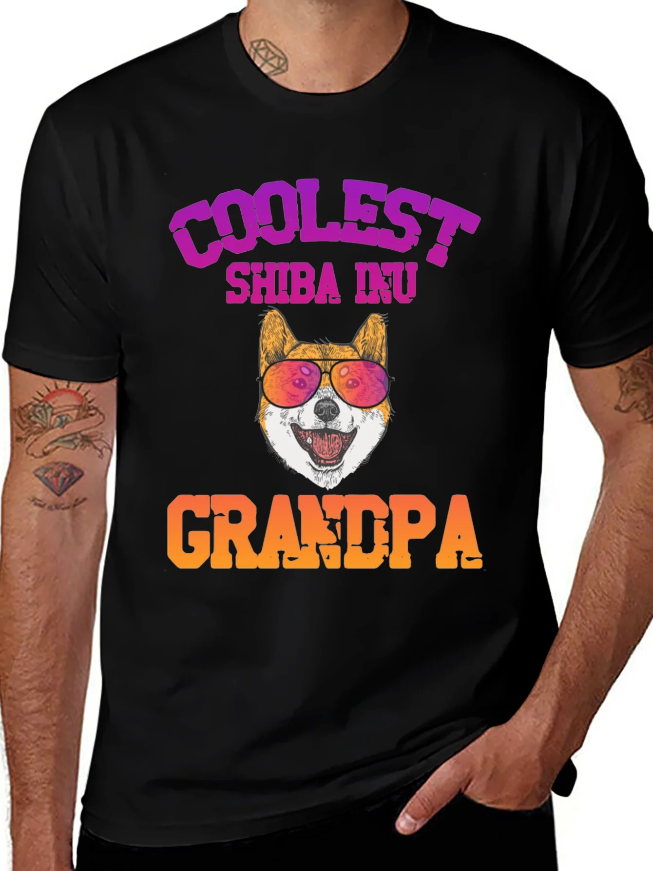 Camiseta Coolest Shiba Inu Grandpa