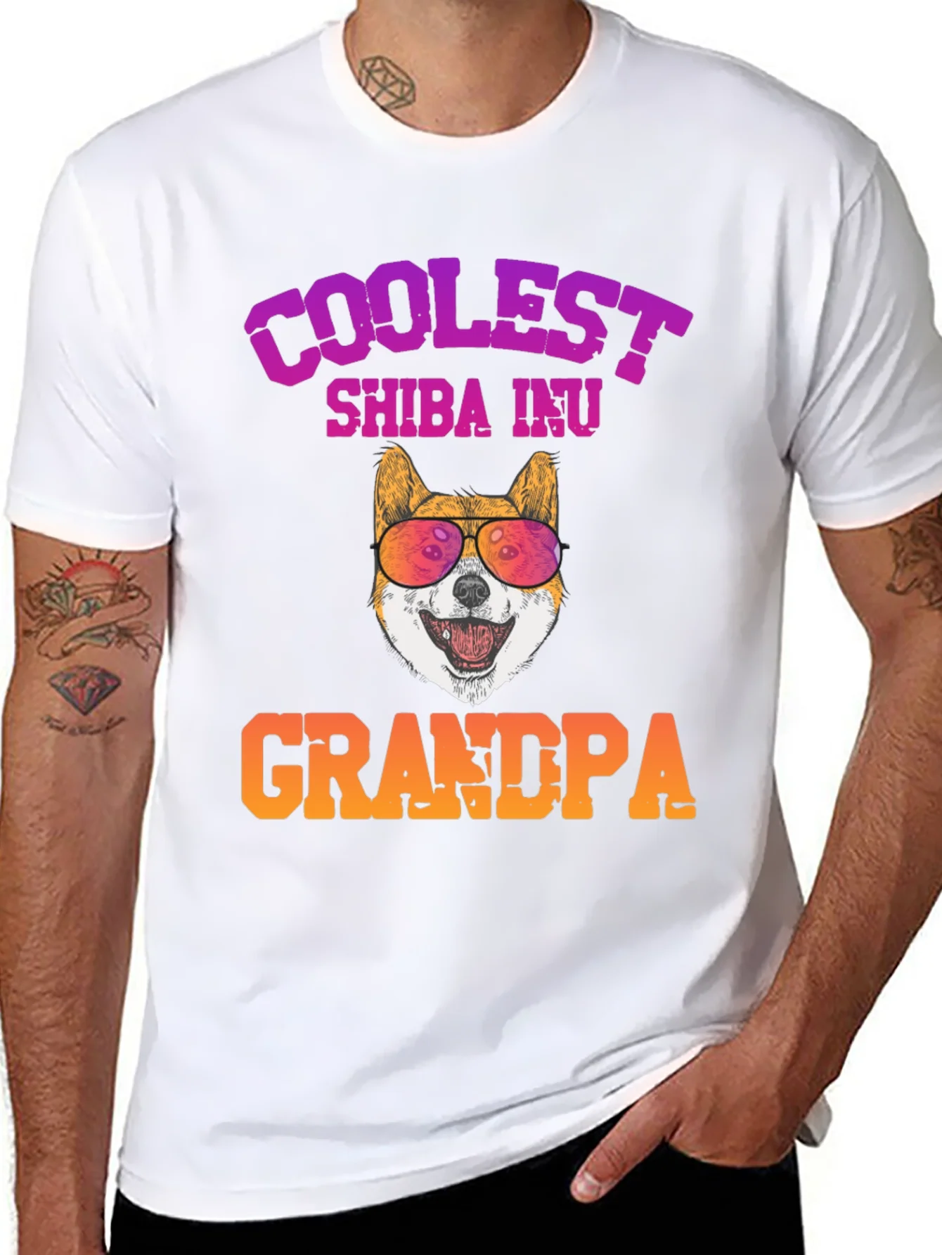 Camiseta Coolest Shiba Inu Grandpa