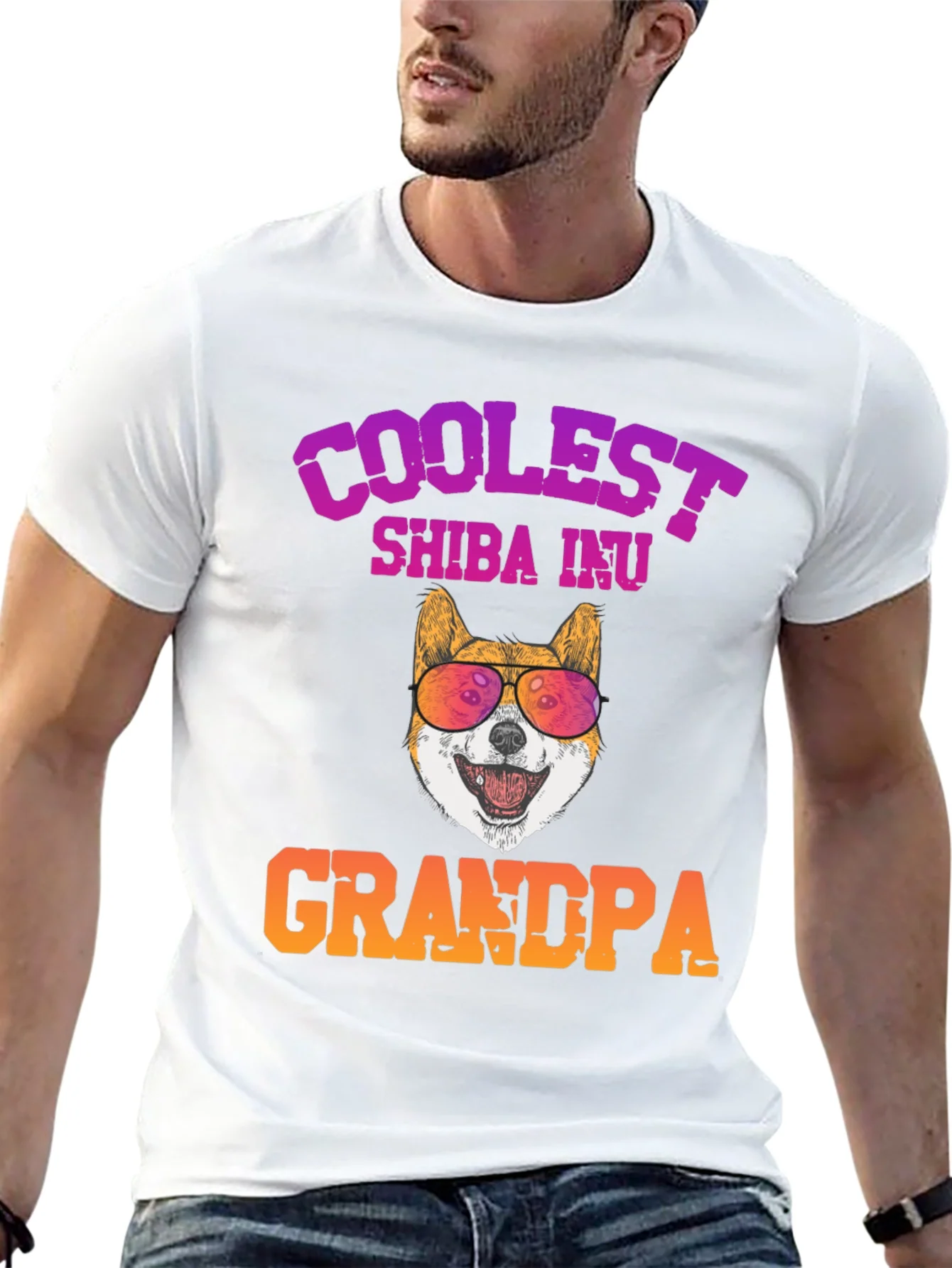 Camiseta Coolest Shiba Inu Grandpa