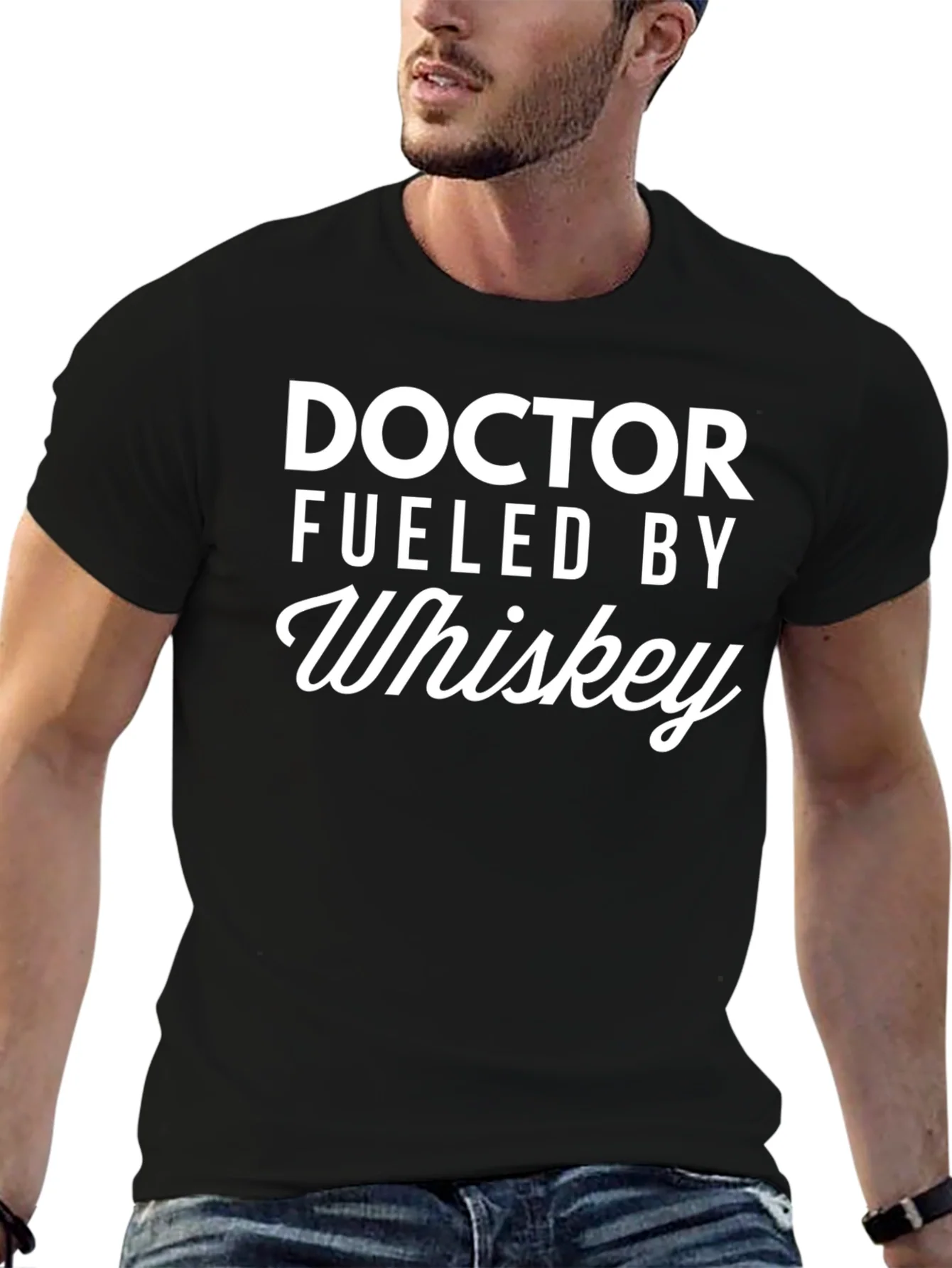 Camiseta Negra Doctor Fueled By Whiskey