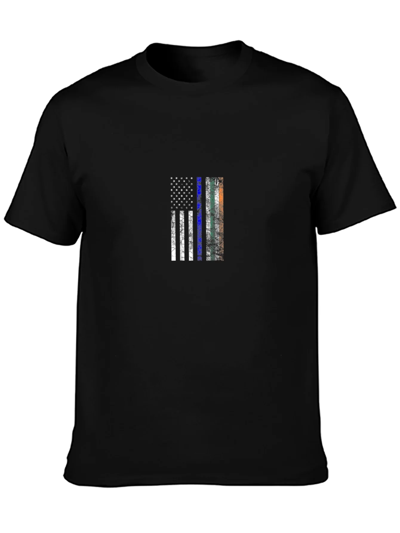 Camiseta Negra con Dise?o de Bandera Patri¨®tica
