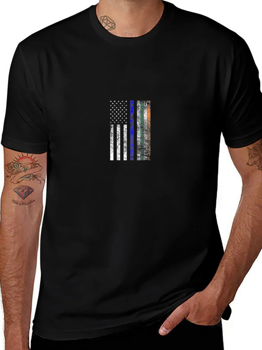 Camiseta Negra con Dise?o de Bandera Patri¨®tica