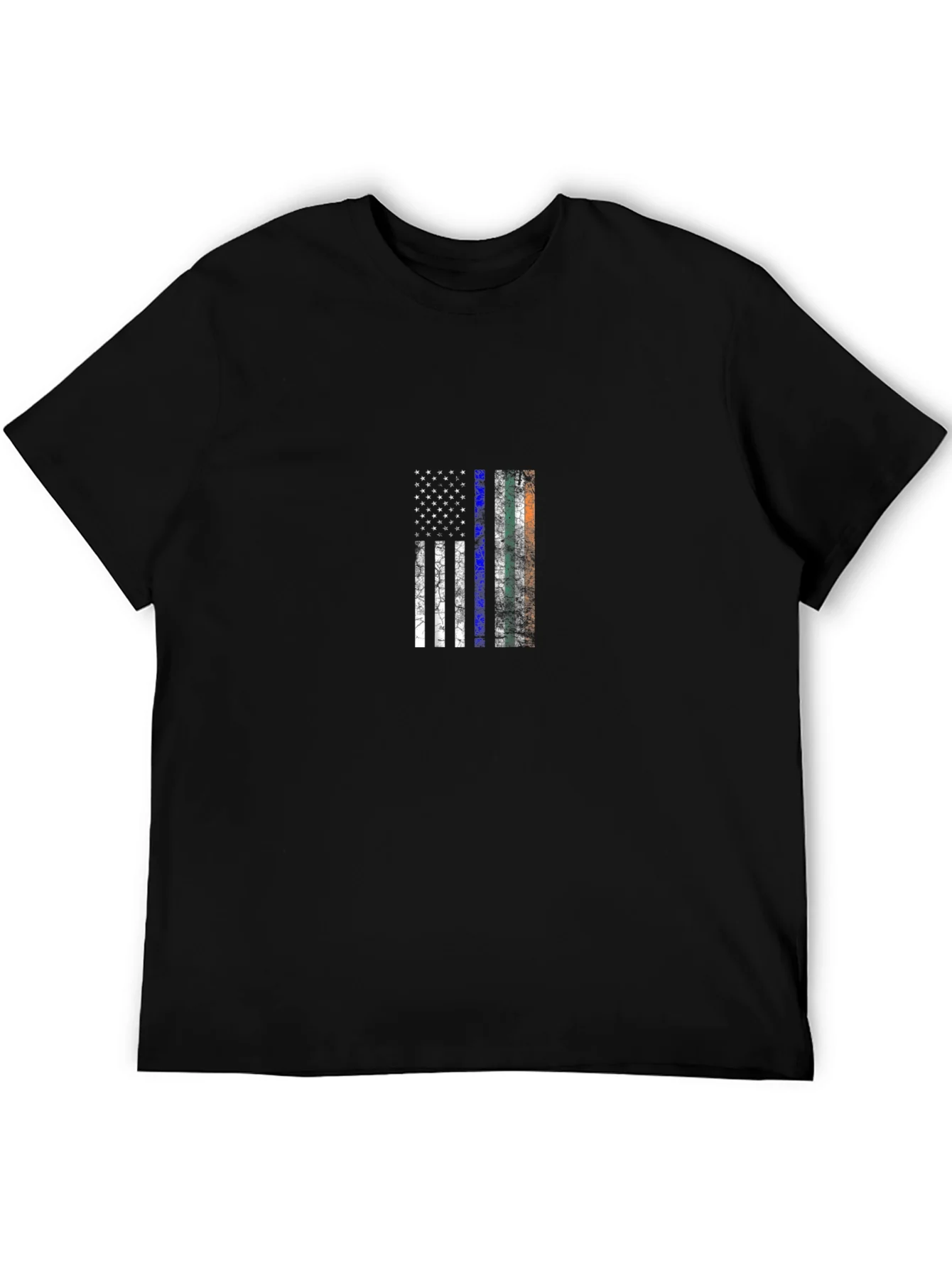 Camiseta Negra con Dise?o de Bandera Patri¨®tica