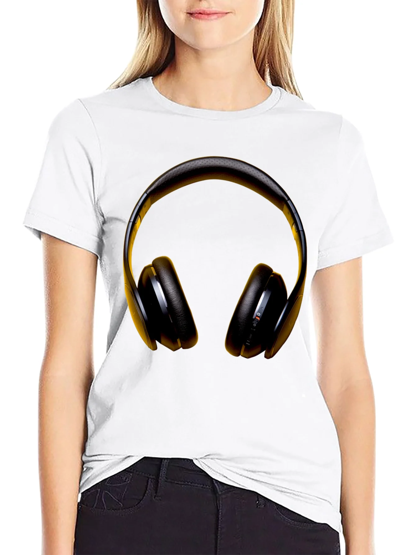 Rebbecca Headphone Graphic Black T-Shirt