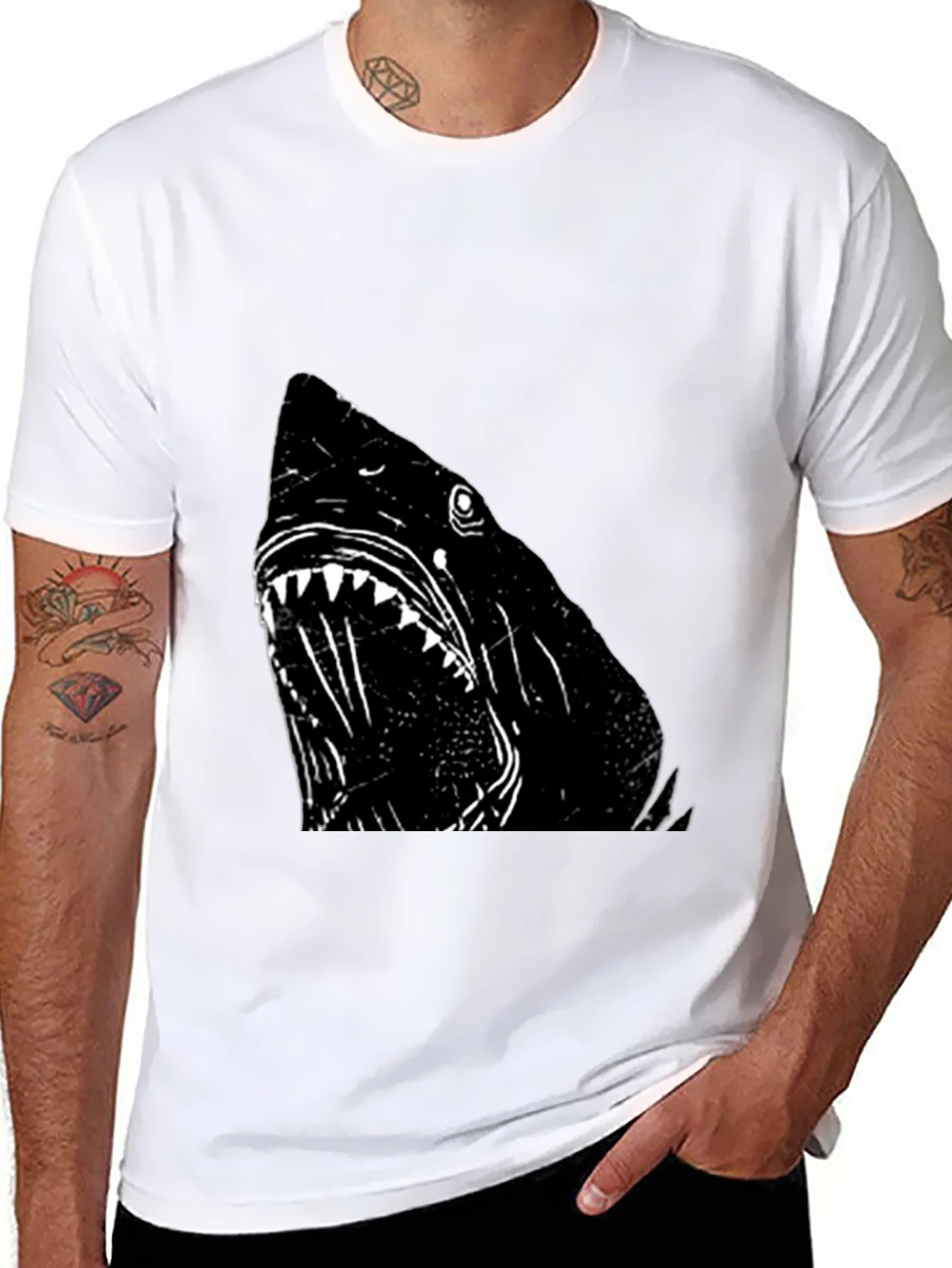 Rebbecca Shark Graphic T-Shirt - Black Cotton Tee