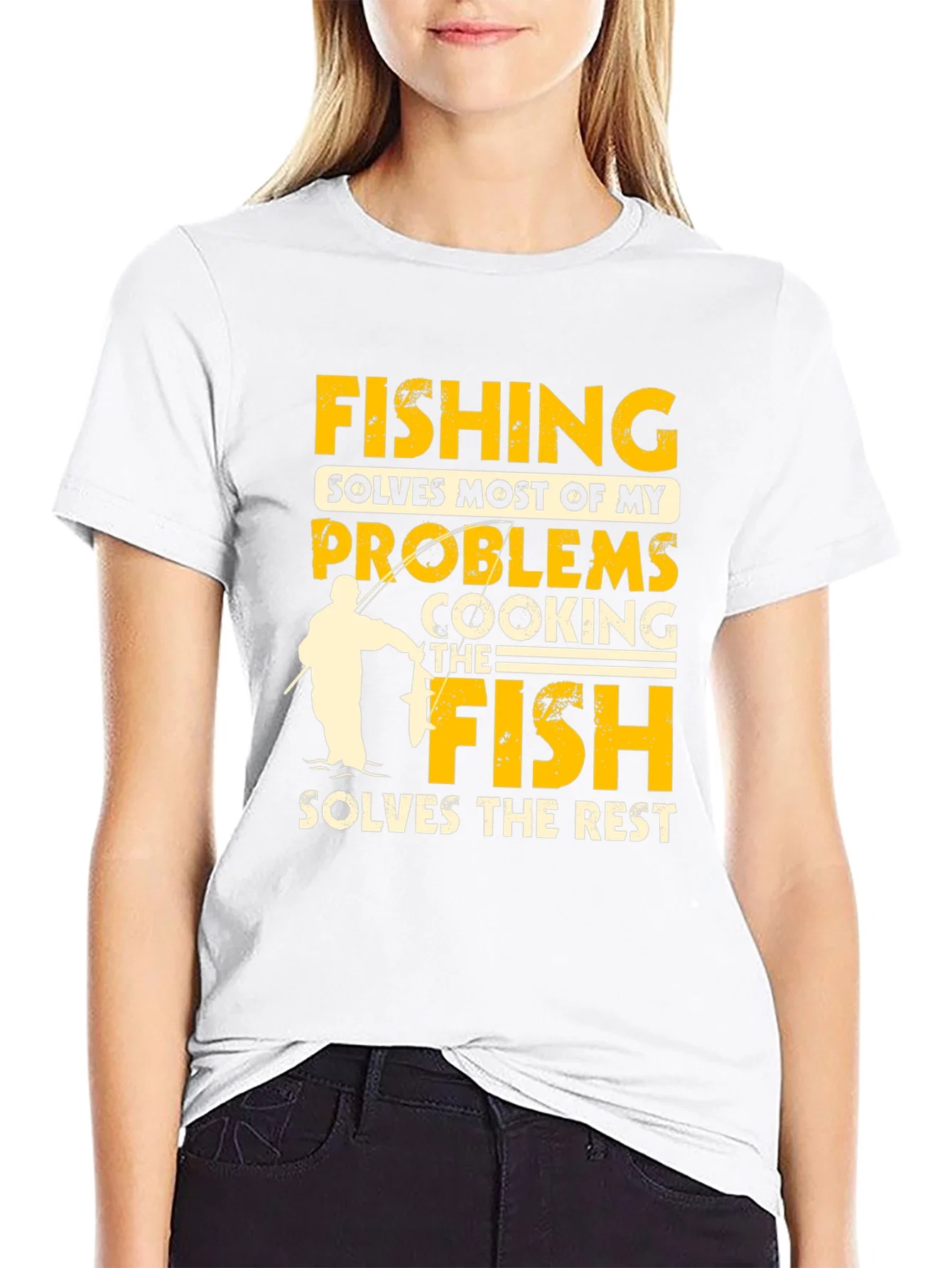 Rebbecca Fishing Solves Problems T-Shirt