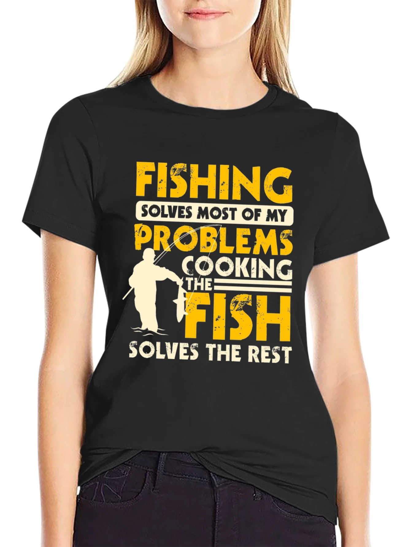 Rebbecca Fishing Solves Problems T-Shirt