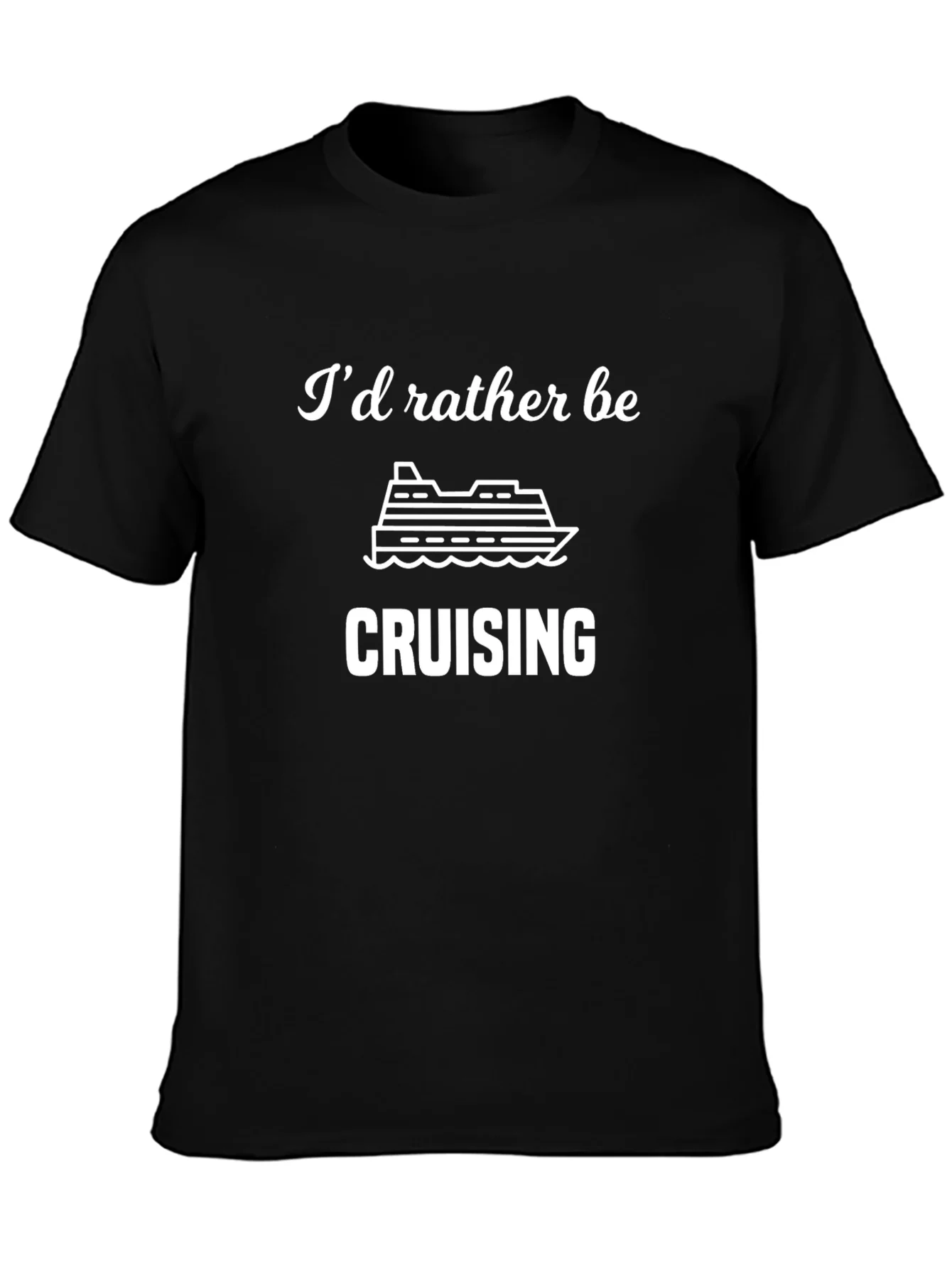 Camiseta Negra: Prefiero Estar de Crucero