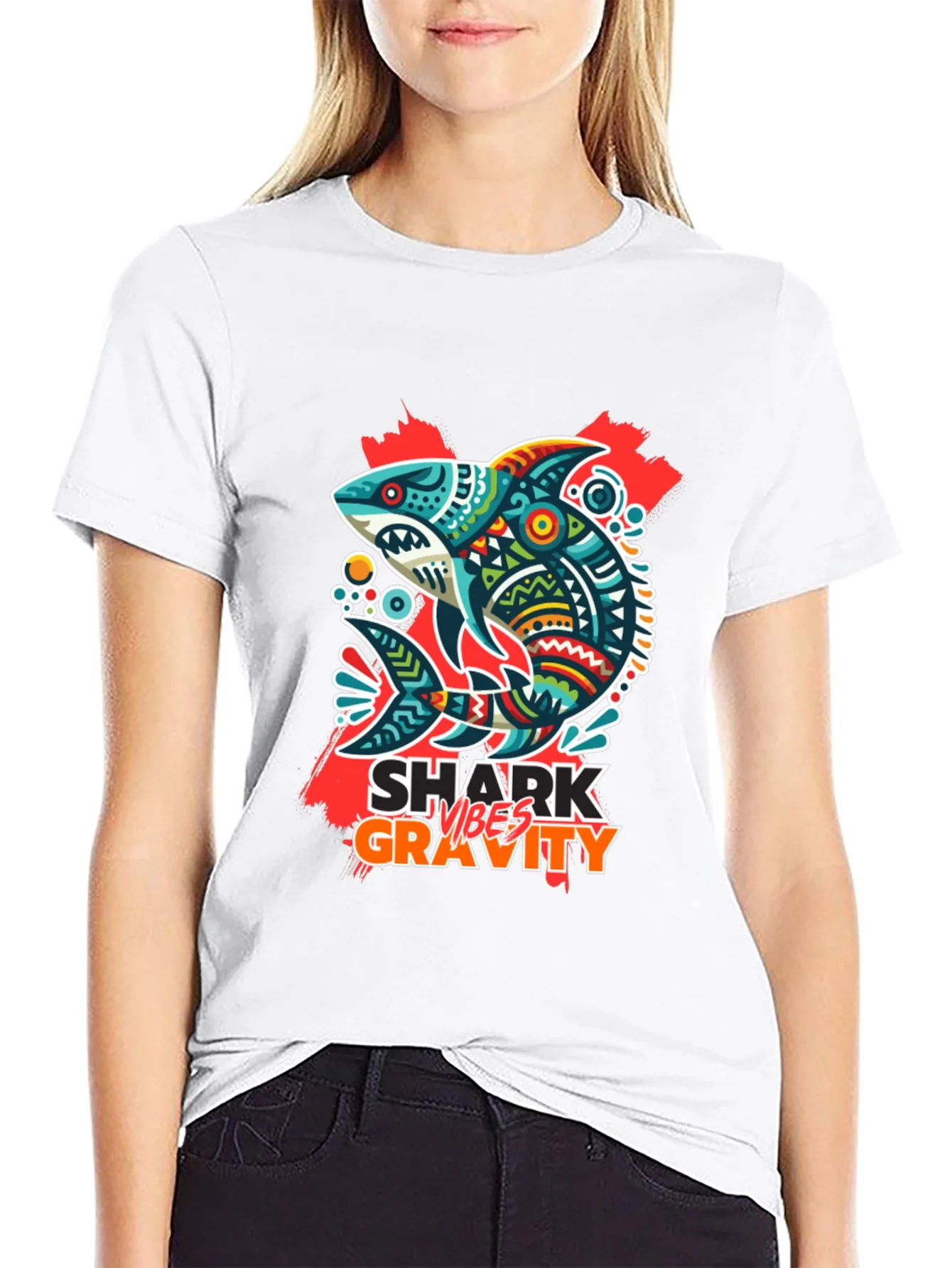 Rebbecca Shark Vibes Gravity Black T-Shirt