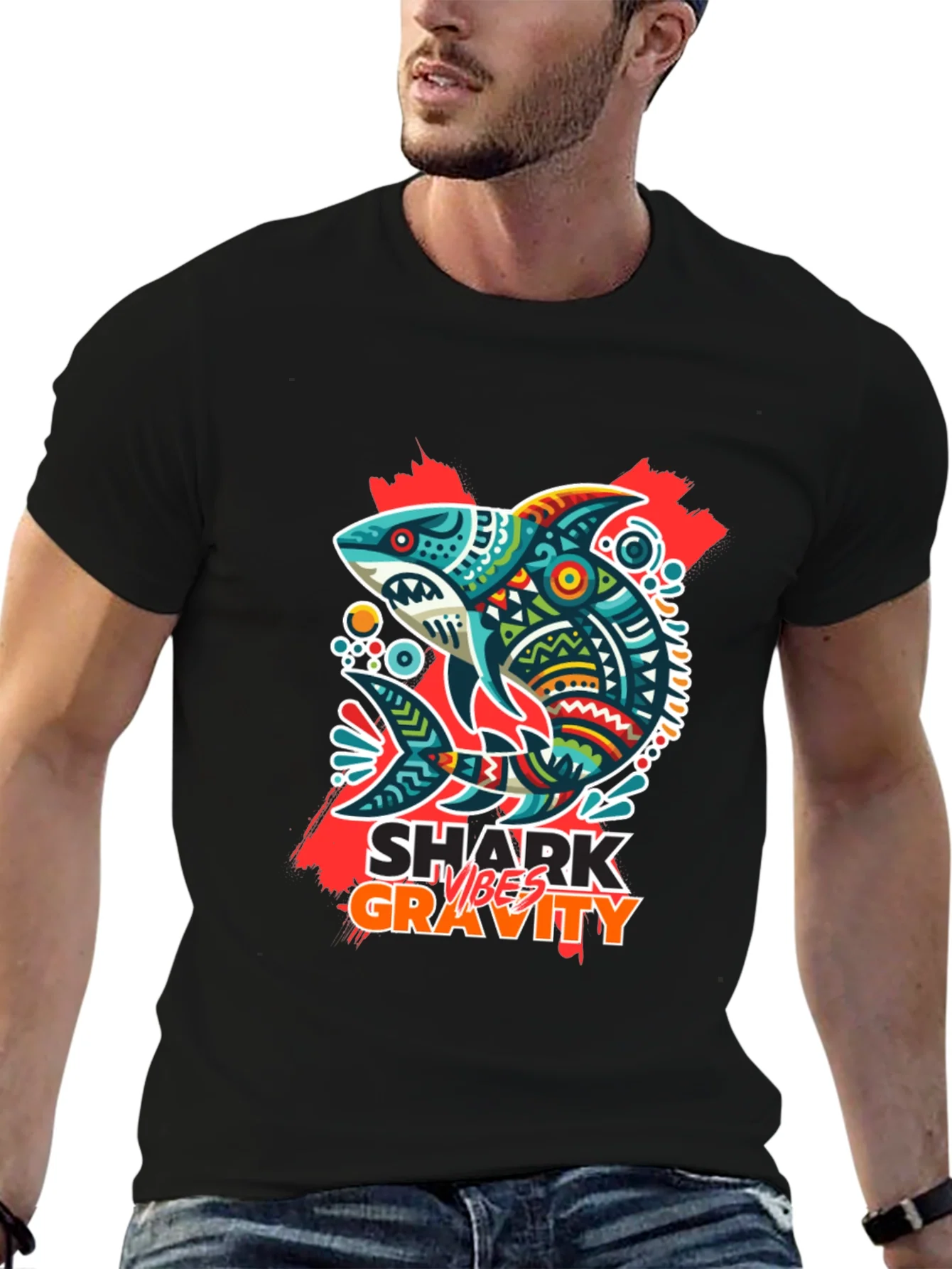Rebbecca Shark Vibes Gravity Black T-Shirt