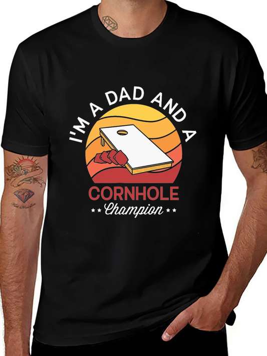 Camiseta Negra: Soy un Pap¨¢ Campe¨®n de Cornhole