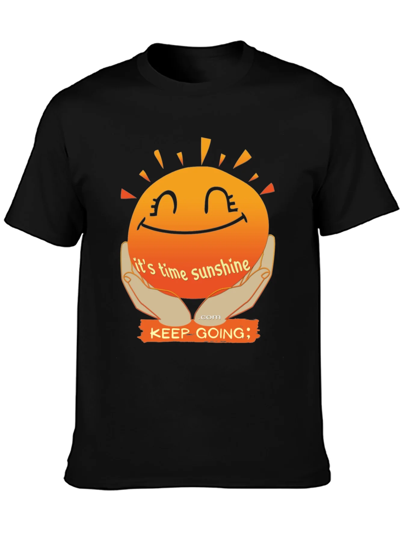 Camiseta Negra con Dise?o de Sol Optimista