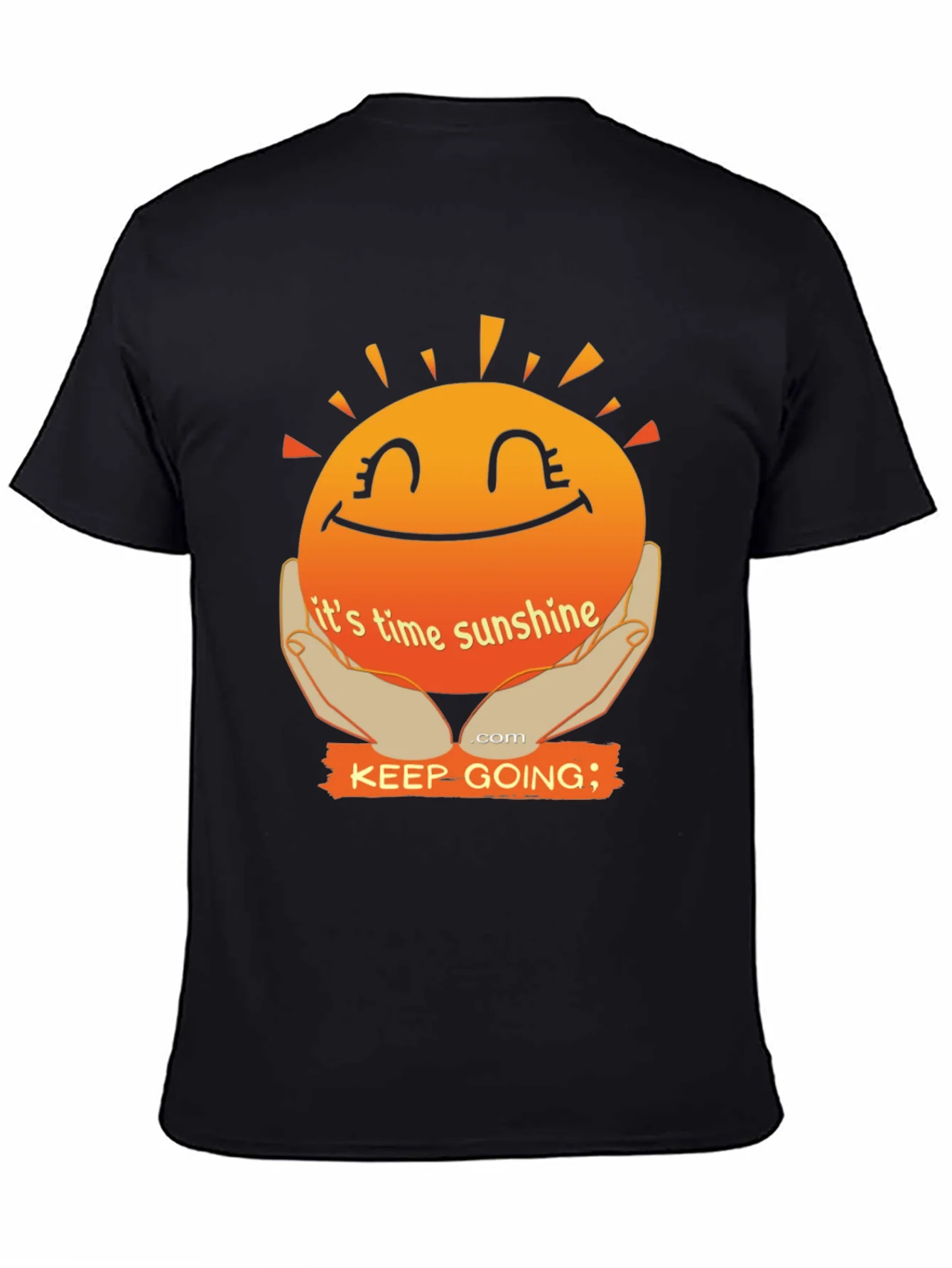 Camiseta Negra con Dise?o de Sol Optimista