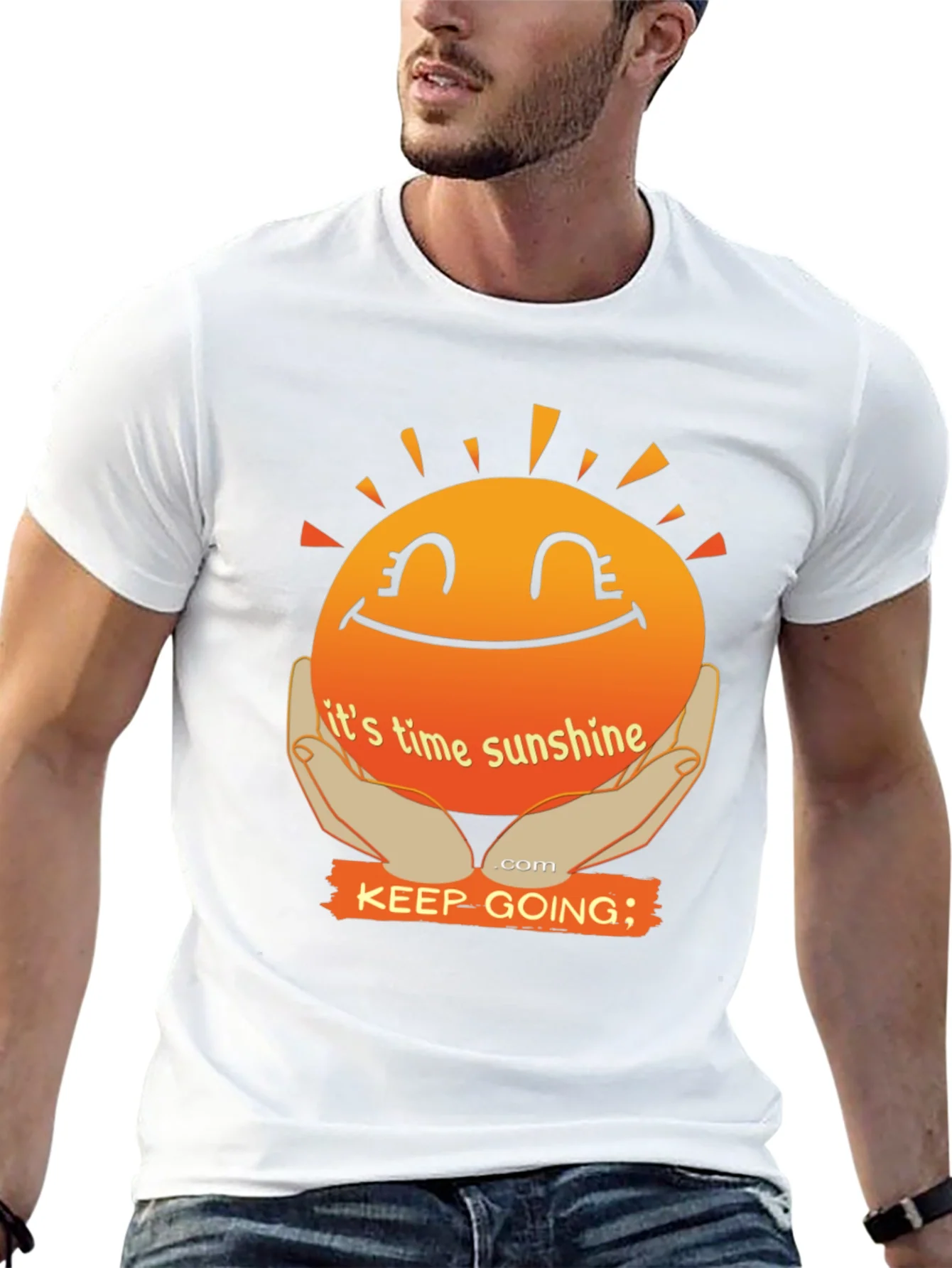 Camiseta Negra con Dise?o de Sol Optimista