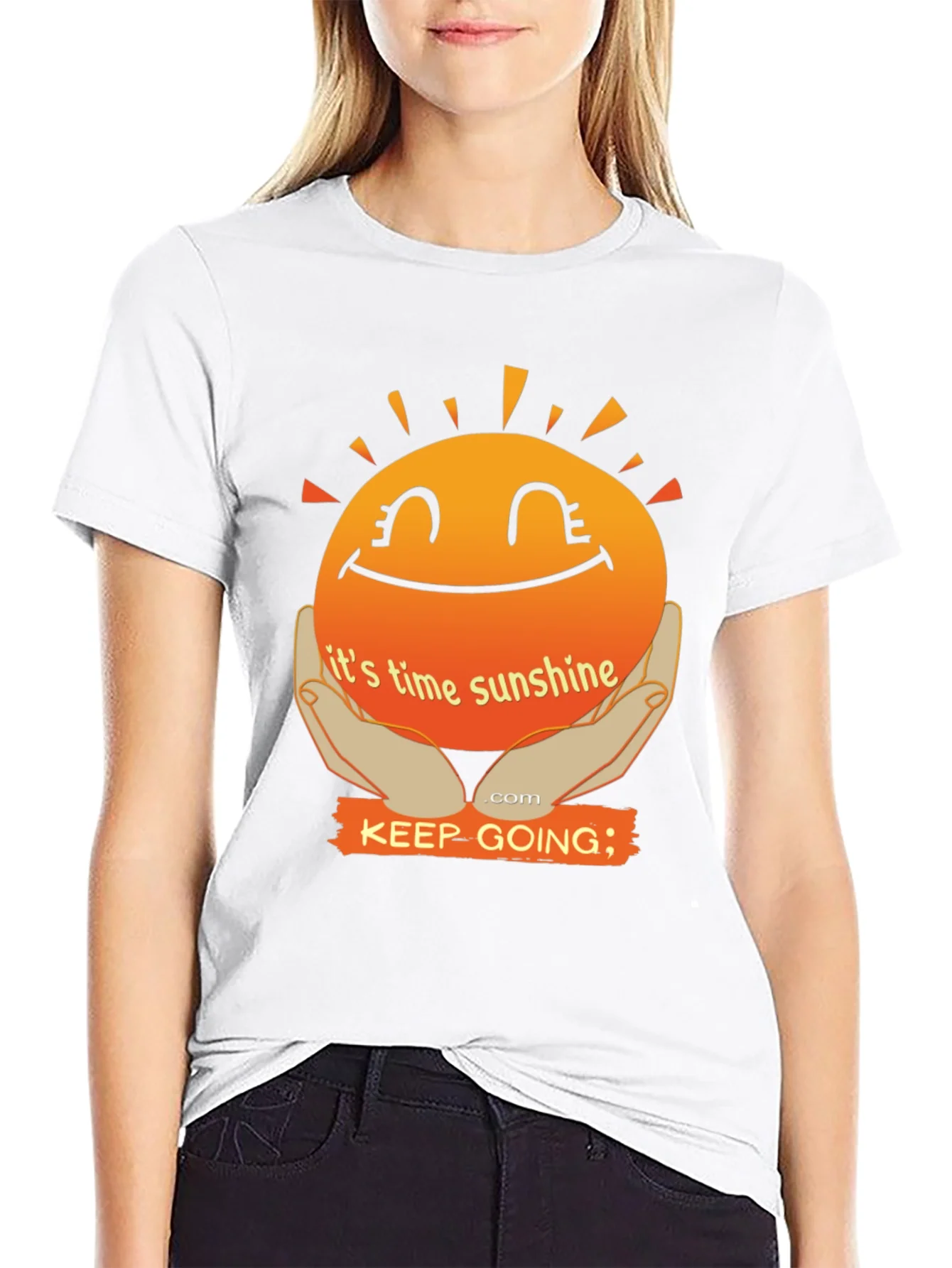 Camiseta Negra con Dise?o de Sol Optimista