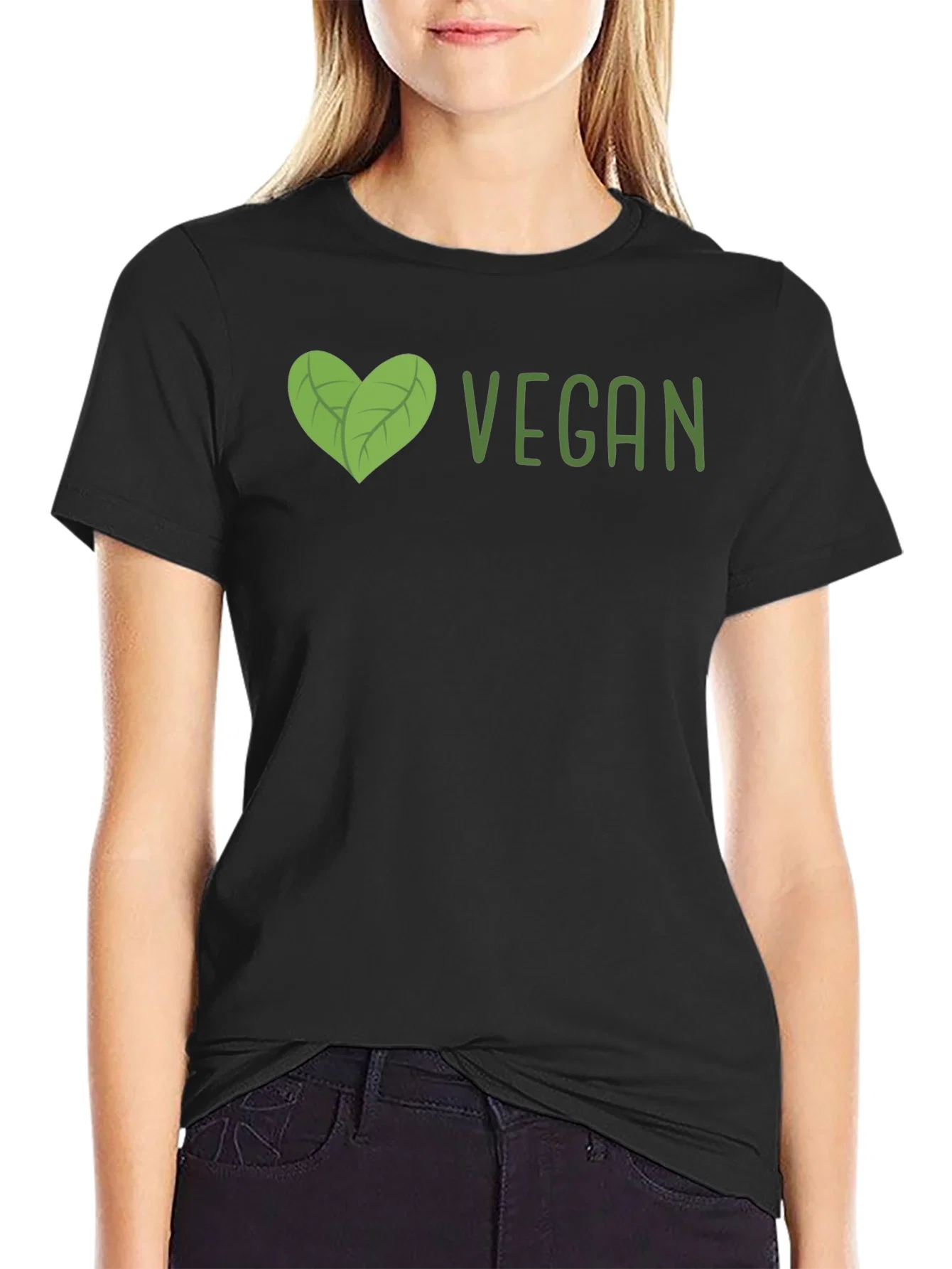 Rebbecca Vegan Heart Graphic T-Shirt - Unisex Black Tee