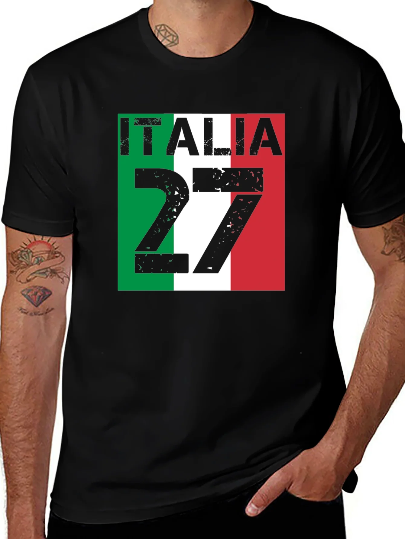 Rebbecca Italia 27 Black T-Shirt Italian Pride