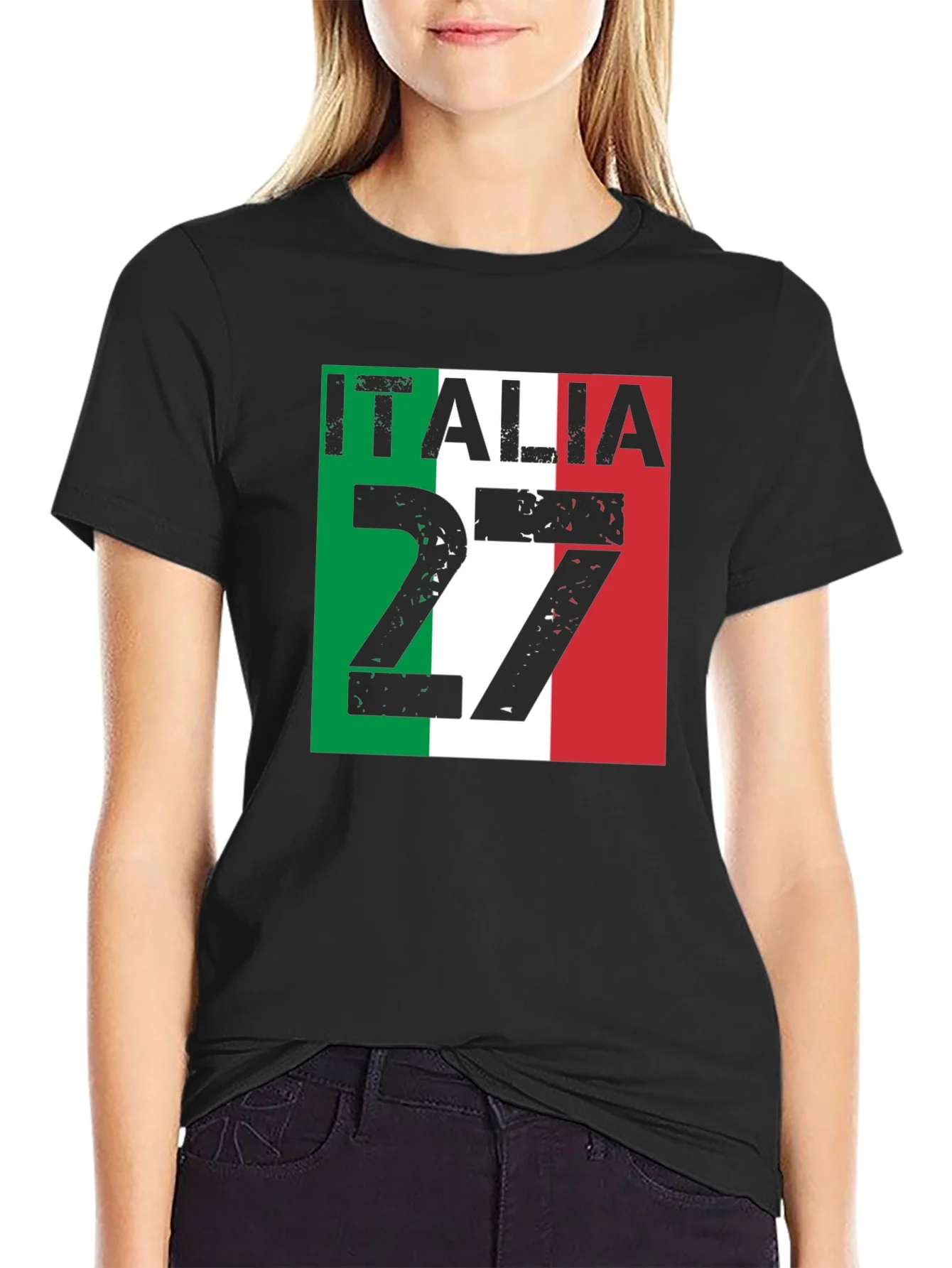 Rebbecca Italia 27 Black T-Shirt Italian Pride