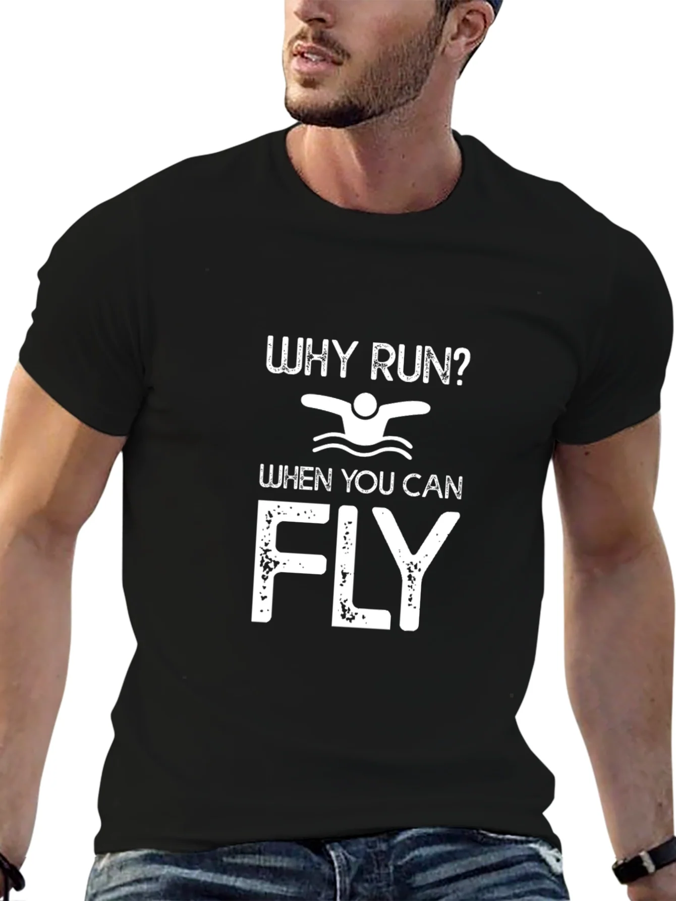 Rebbecca Swim T-Shirt: Why Run When You Can Fly?
