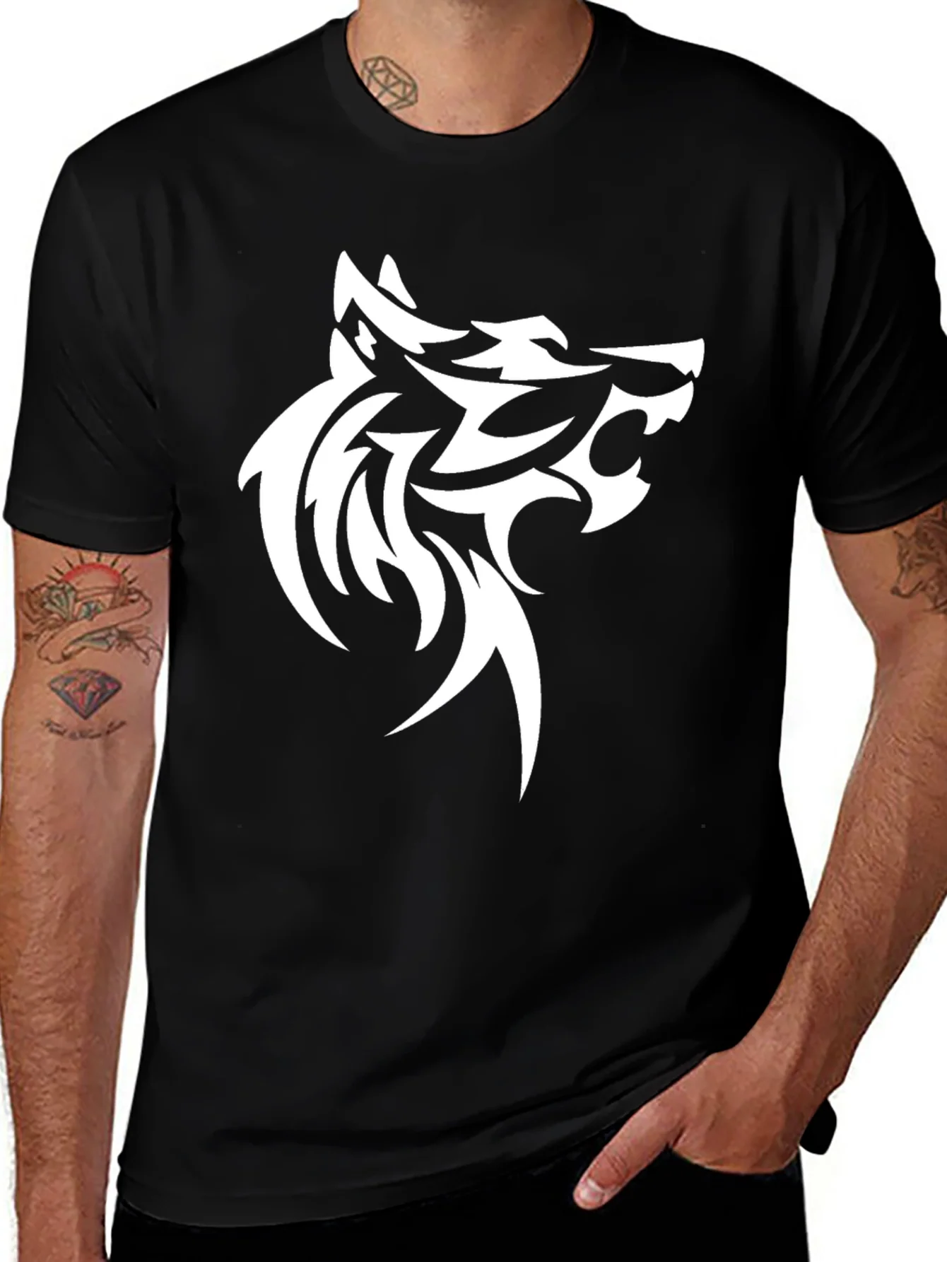 Rebbecca Wolf Graphic Tee - Bold Tribal Design
