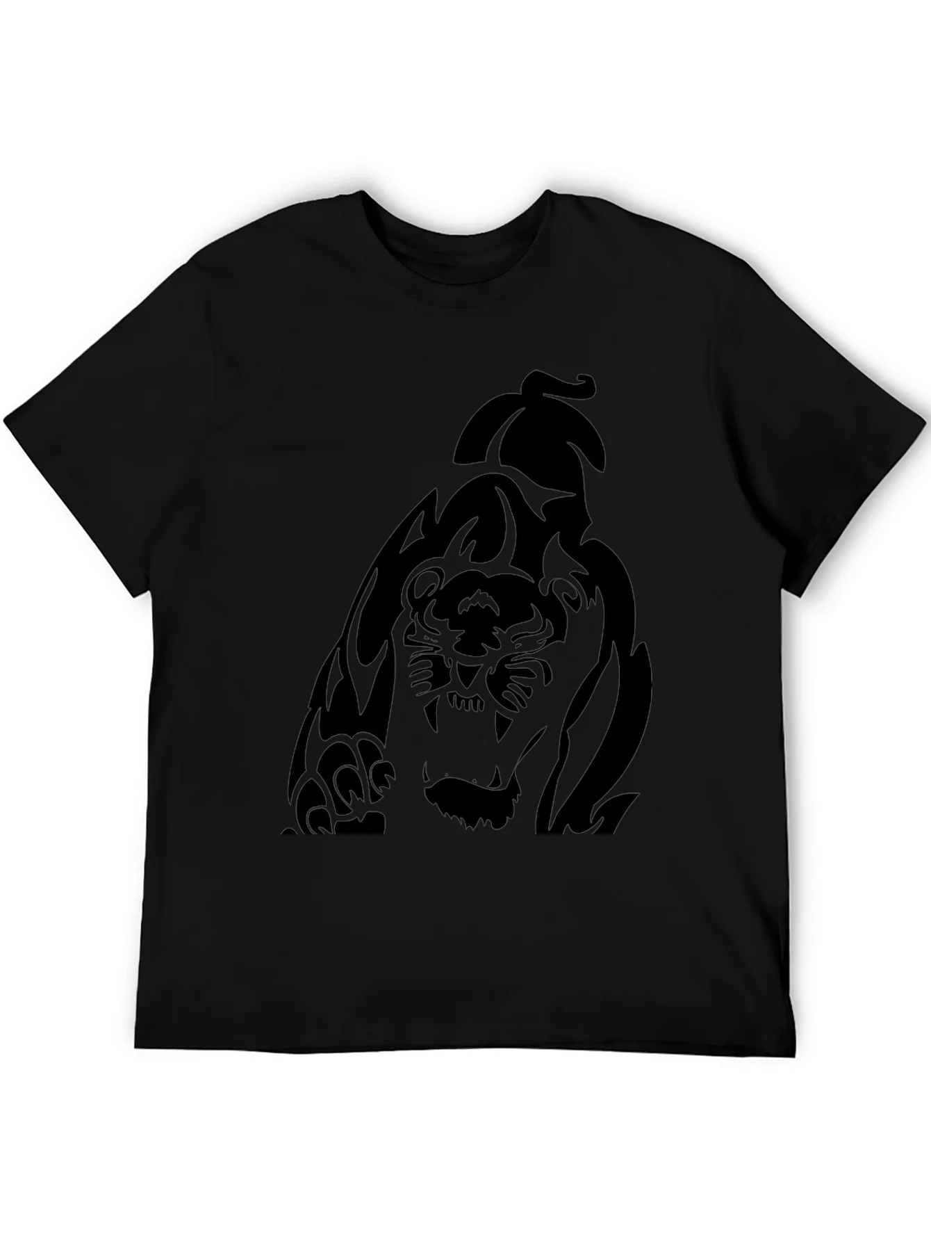 Rebbecca Mens Black Graphic Tee - Tiger Print