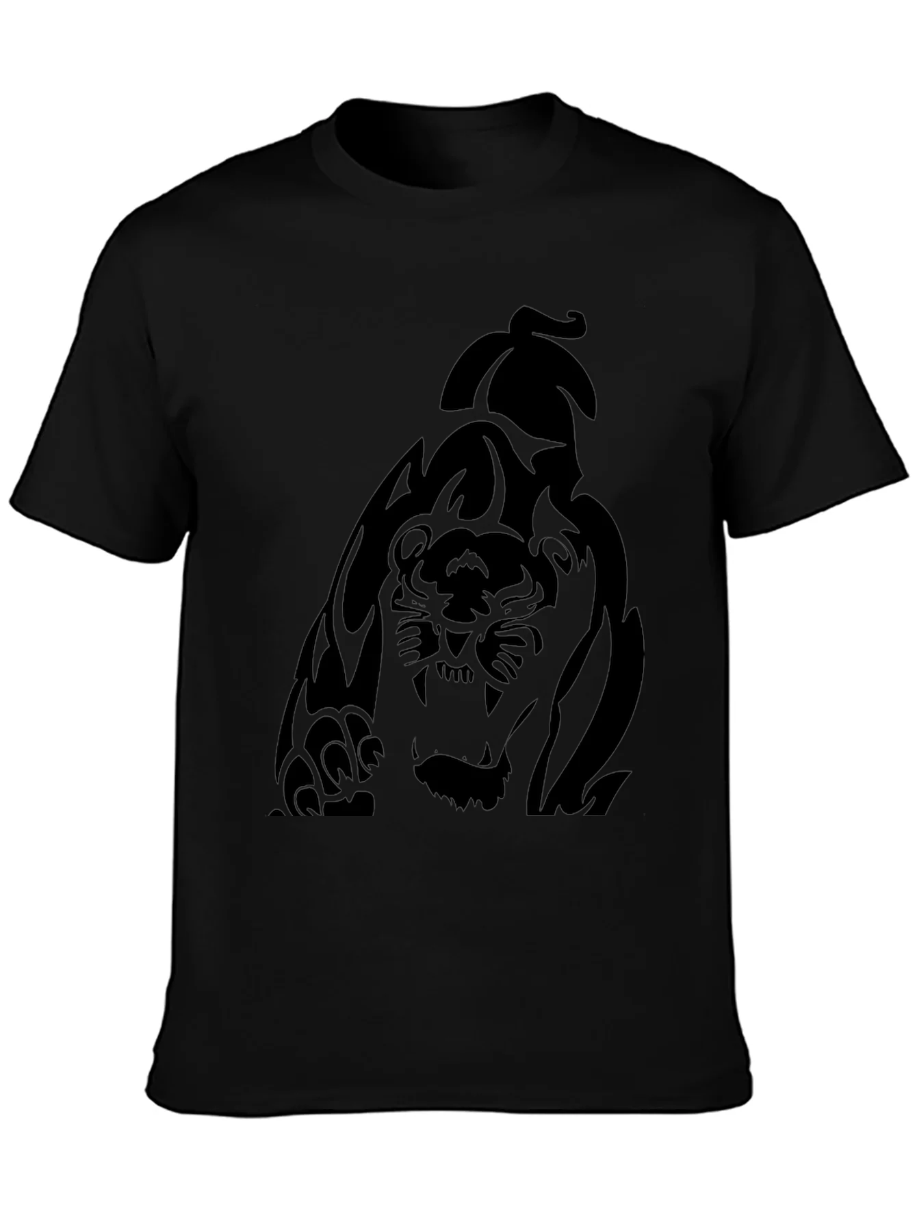 Rebbecca Mens Black Graphic Tee - Tiger Print