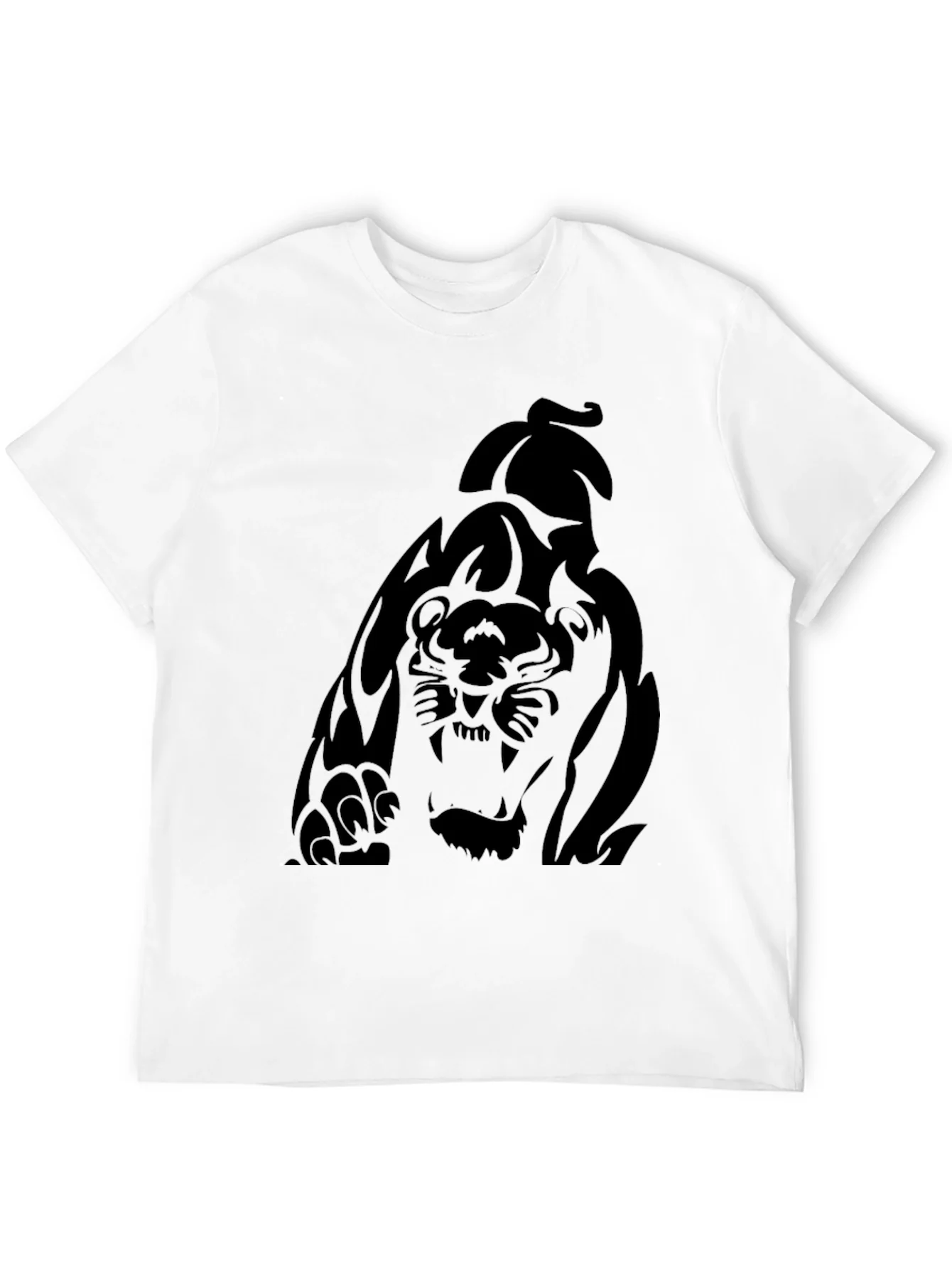 Rebbecca Mens Black Graphic Tee - Tiger Print