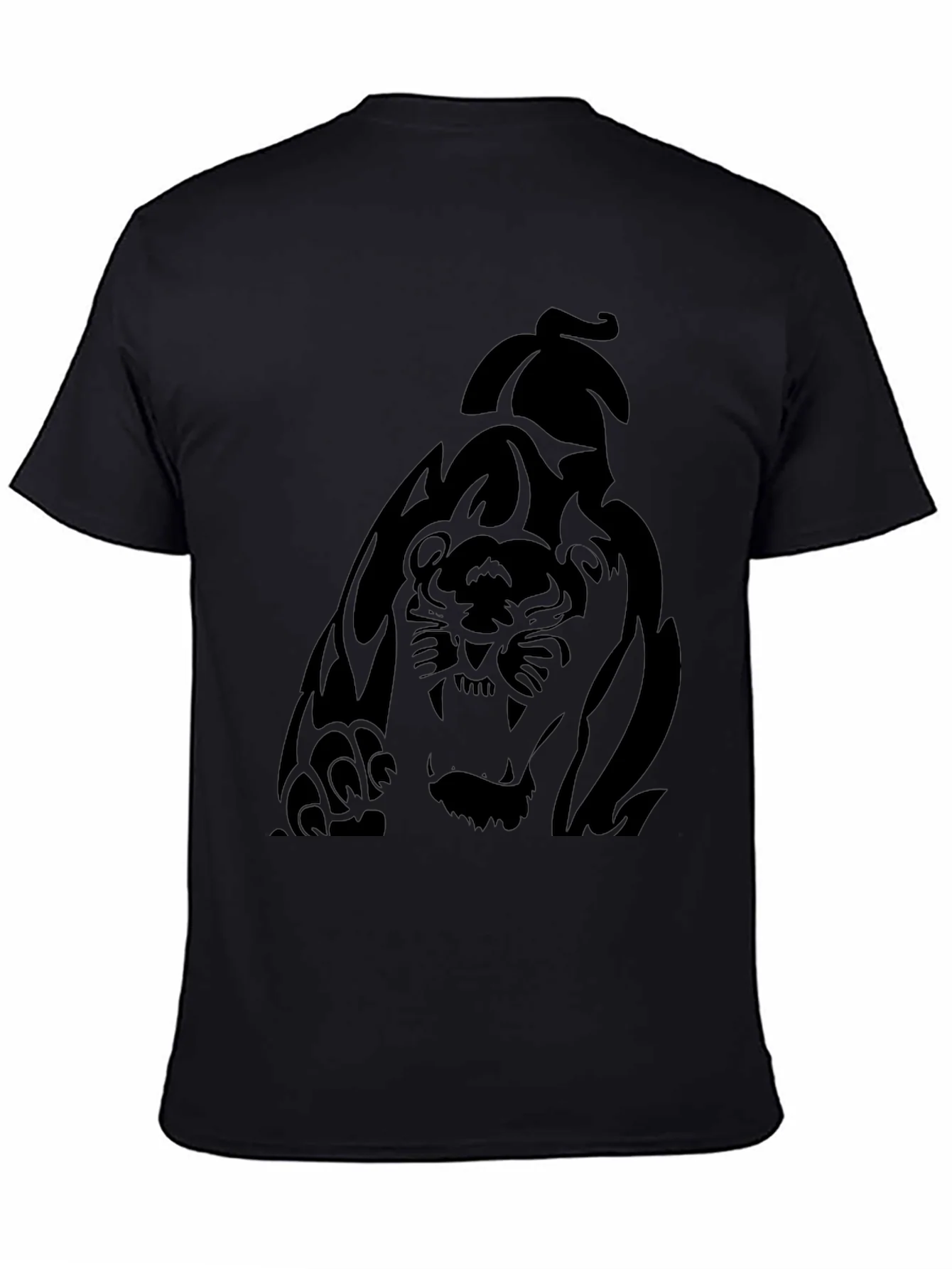 Rebbecca Mens Black Graphic Tee - Tiger Print