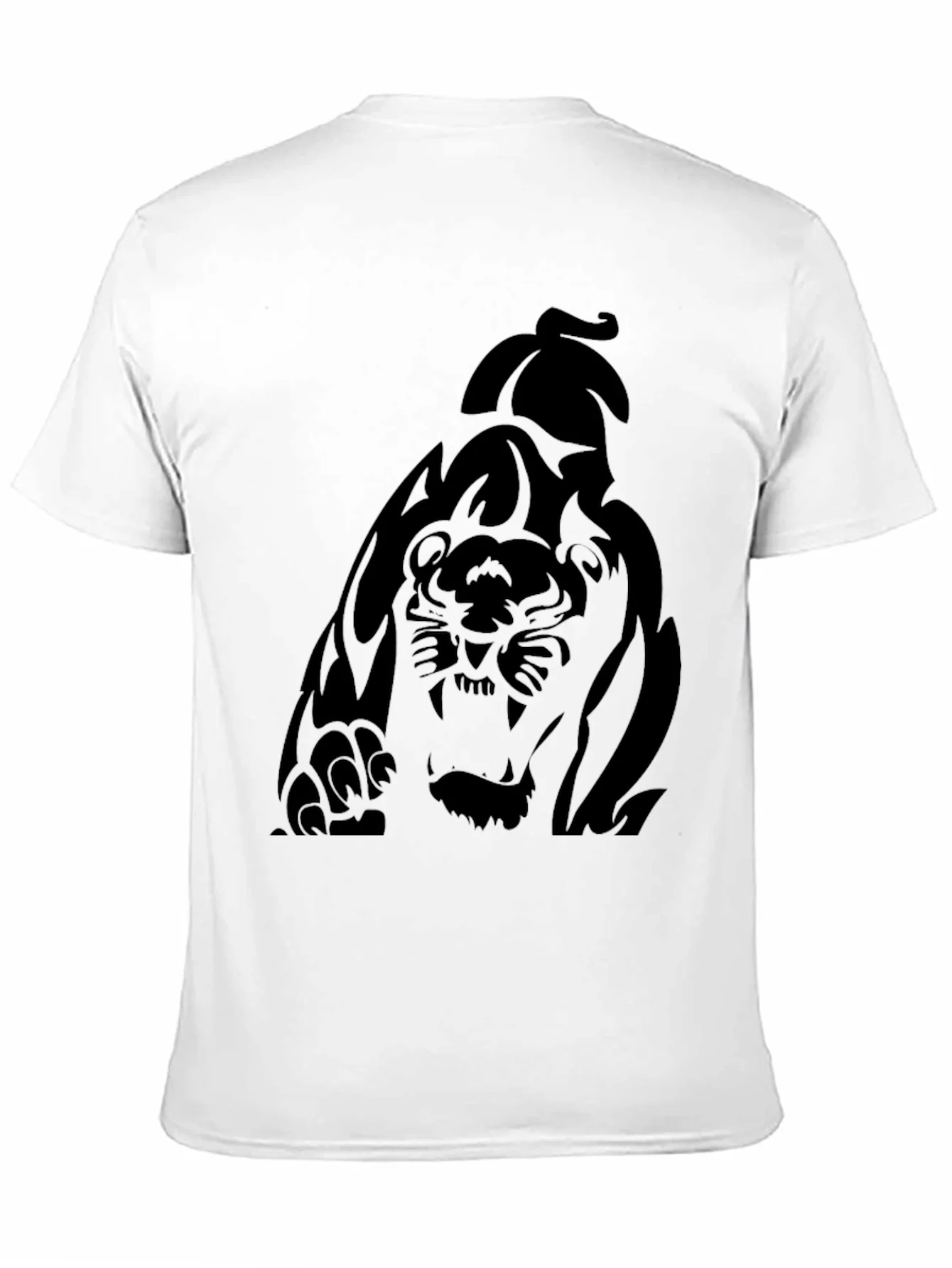 Rebbecca Mens Black Graphic Tee - Tiger Print