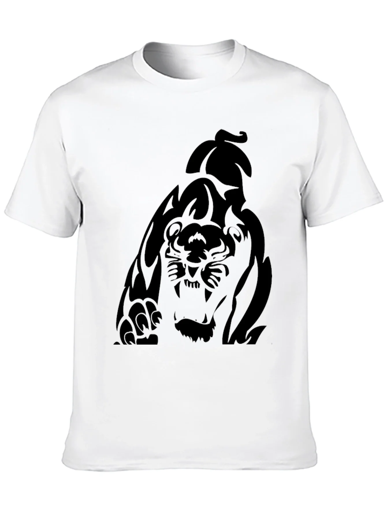 Rebbecca Mens Black Graphic Tee - Tiger Print