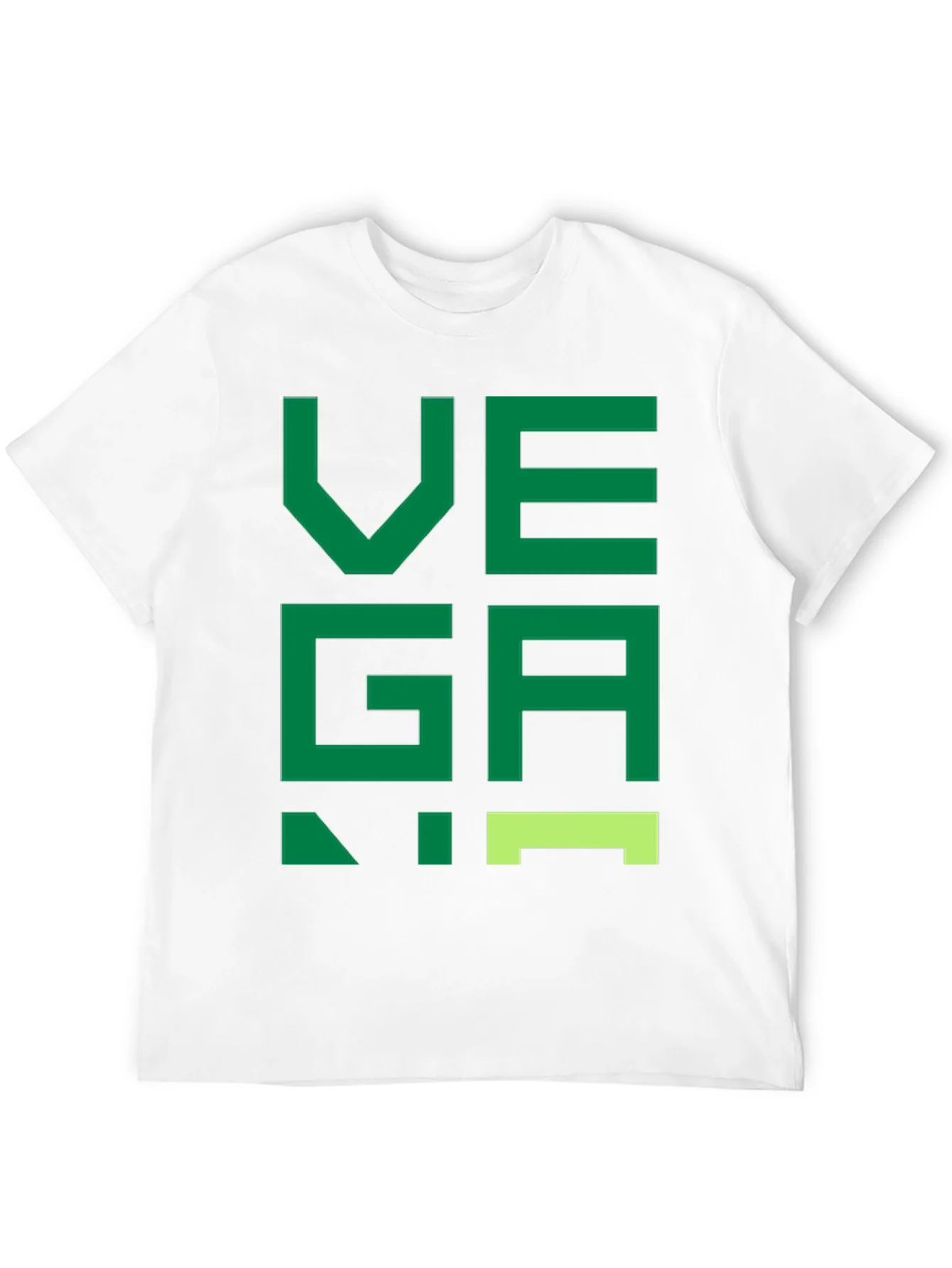 Camiseta Negra con Dise?o Vegano Verde Pixelado