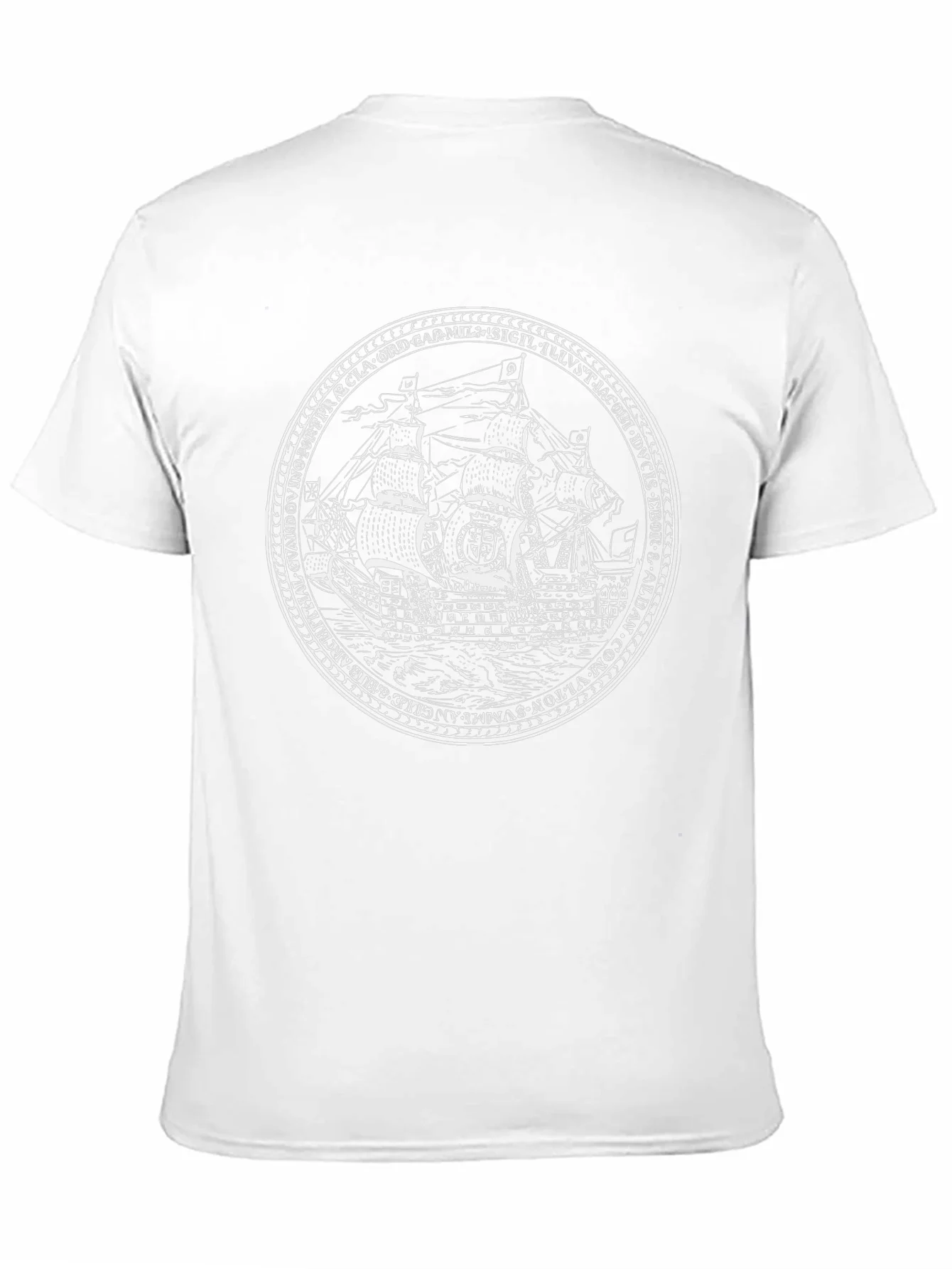 Camiseta Negra con Dise?o de Barco Antiguo