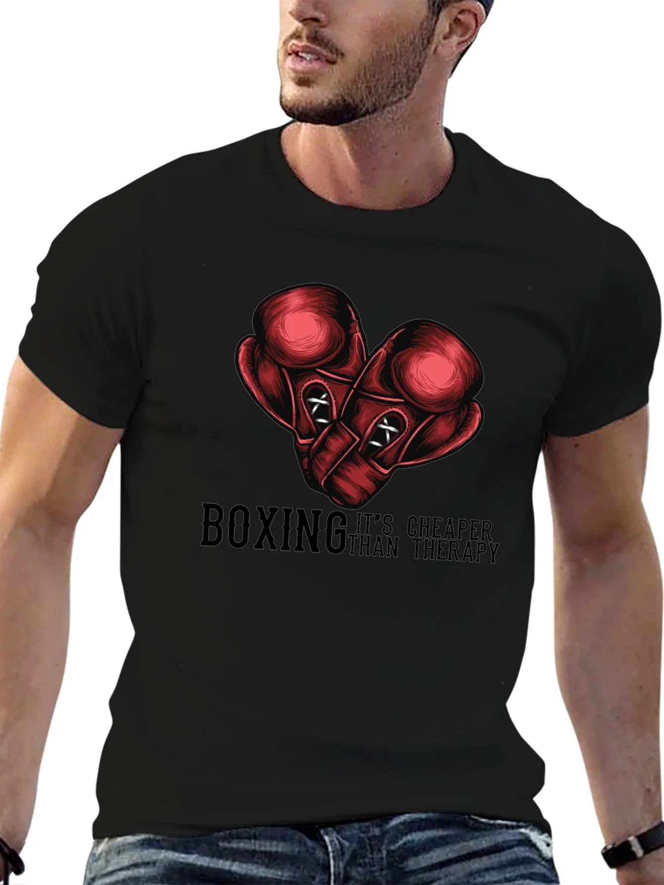 Rebbecca Boxing Cheaper Than Therapy Graphic Tee