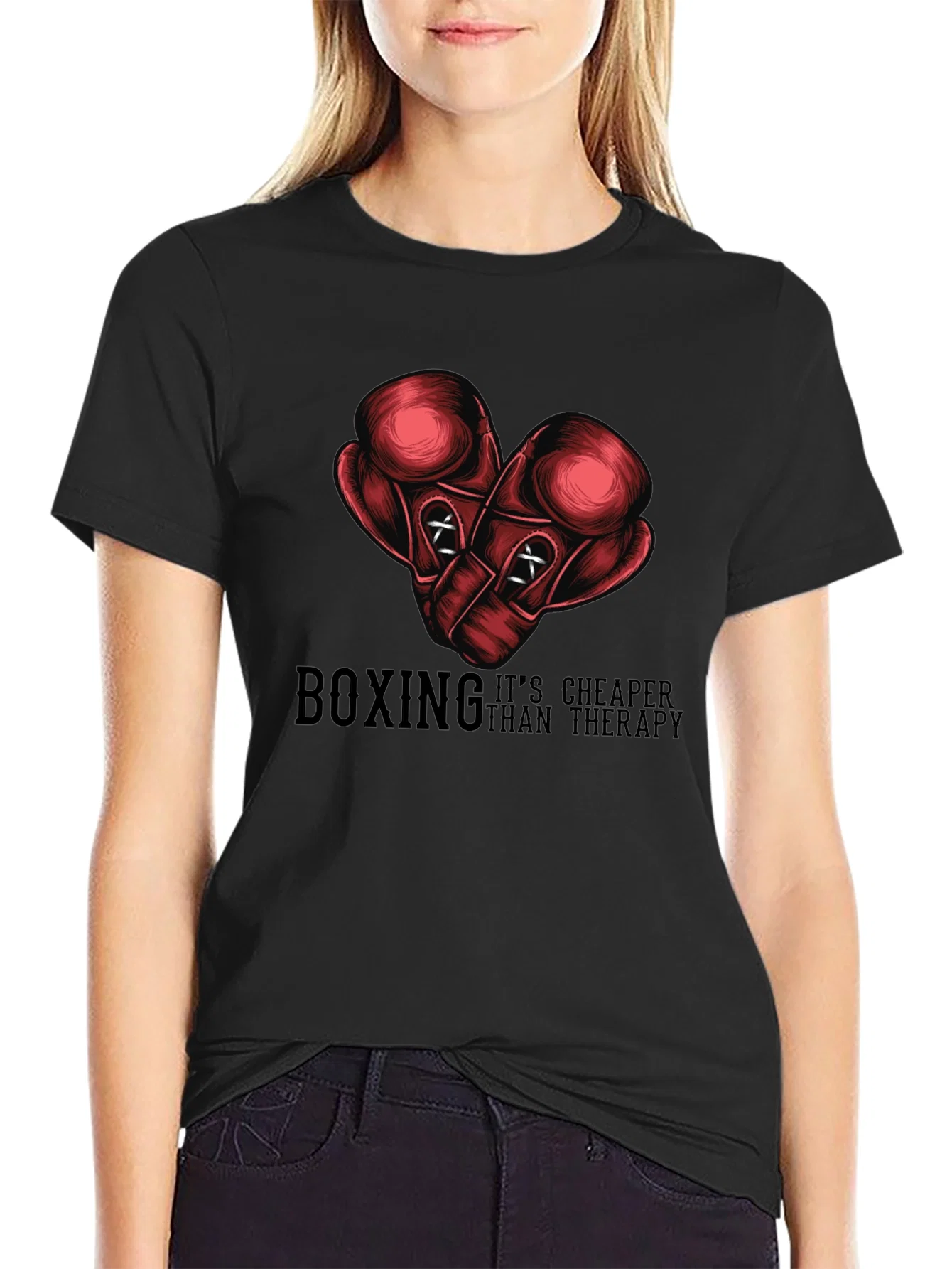 Rebbecca Boxing Cheaper Than Therapy Graphic Tee
