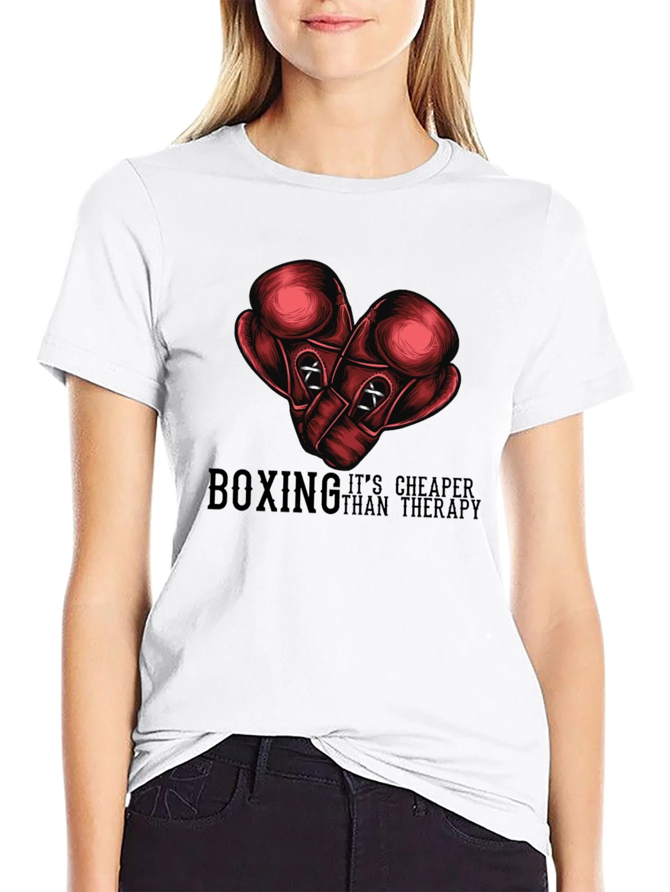 Rebbecca Boxing Cheaper Than Therapy Graphic Tee