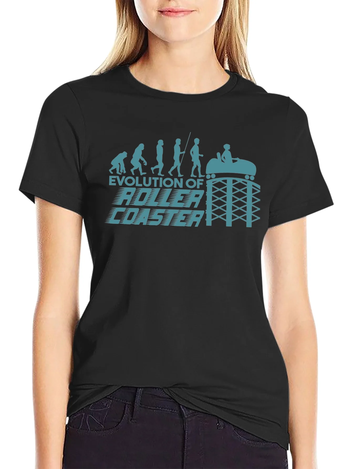 Camiseta Negra Evoluci¨®n Monta?a Rusa para Hombre