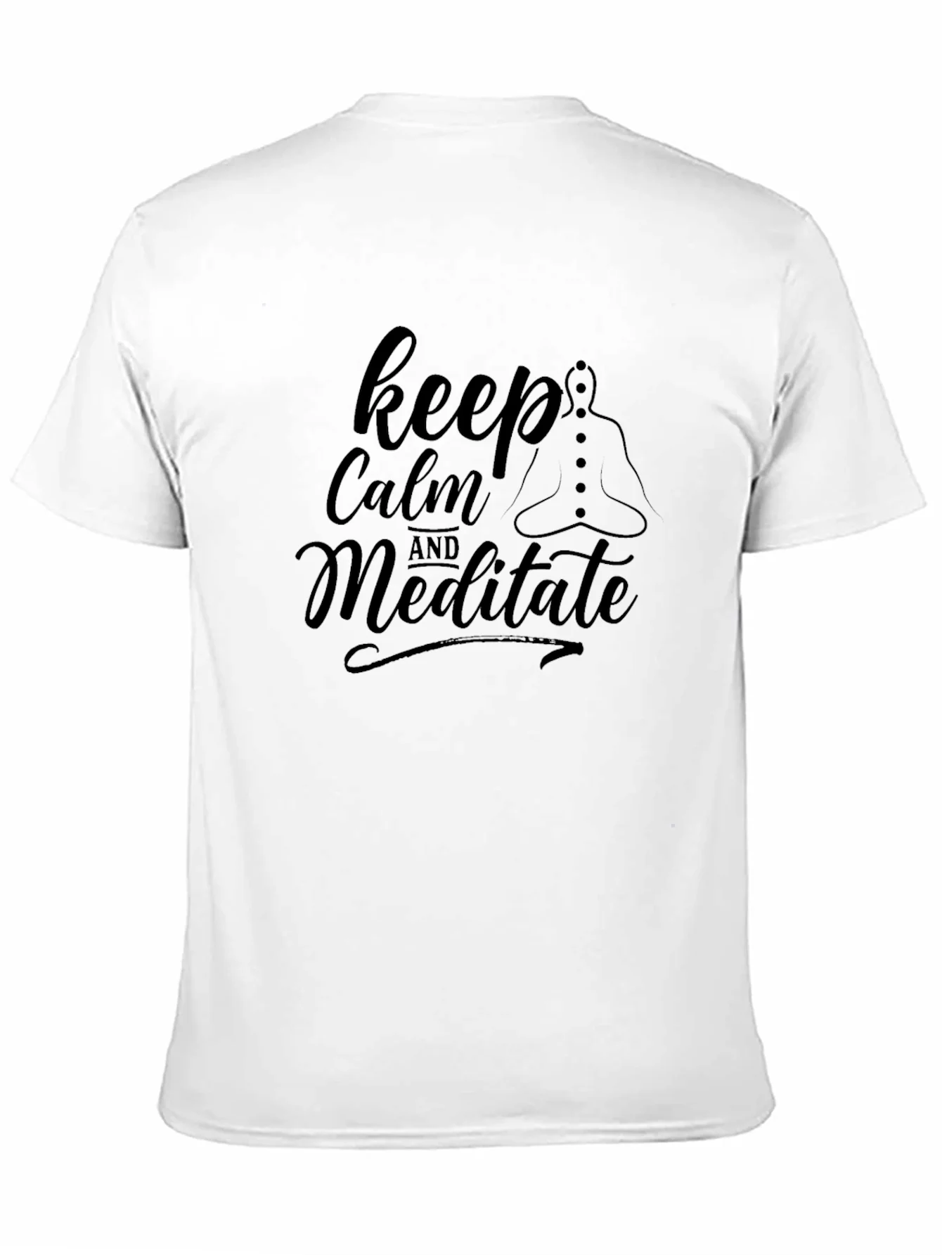 Camiseta Negra Keep Calm and Meditate