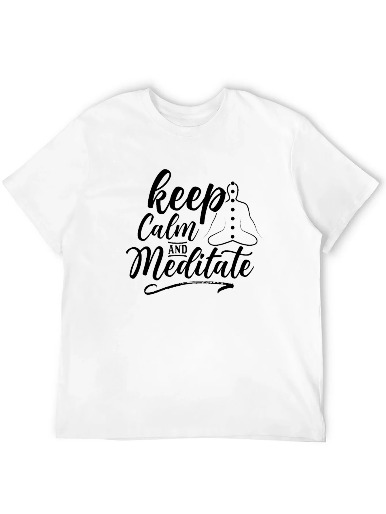Camiseta Negra Keep Calm and Meditate