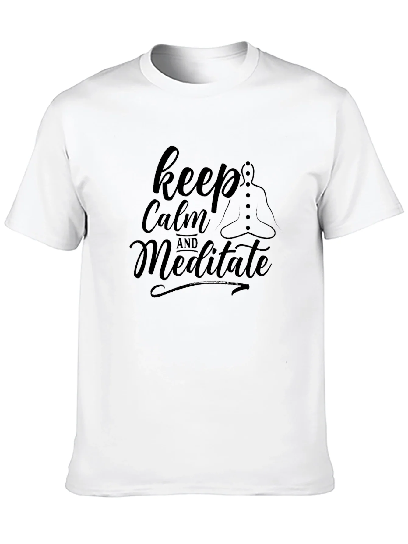 Camiseta Negra Keep Calm and Meditate